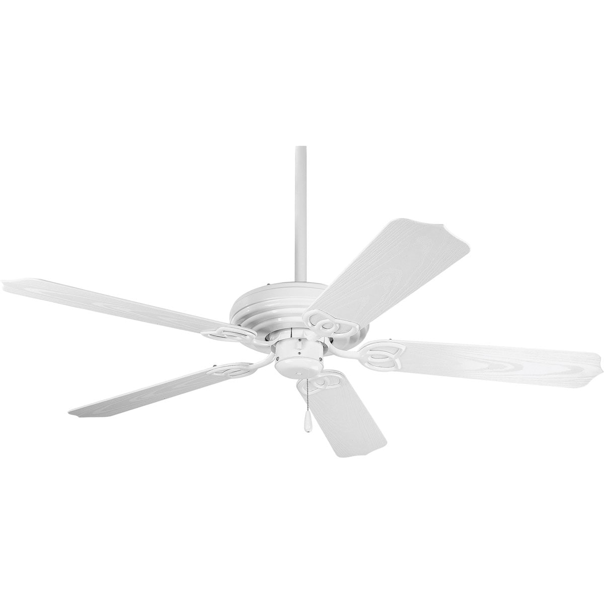 Progress Lighting P2502-30 AirPro 52-in Outdoor Downrod or Flush Mount White with White Blades Ceiling Fan Light Kit Compatible ( 5 -Blade )