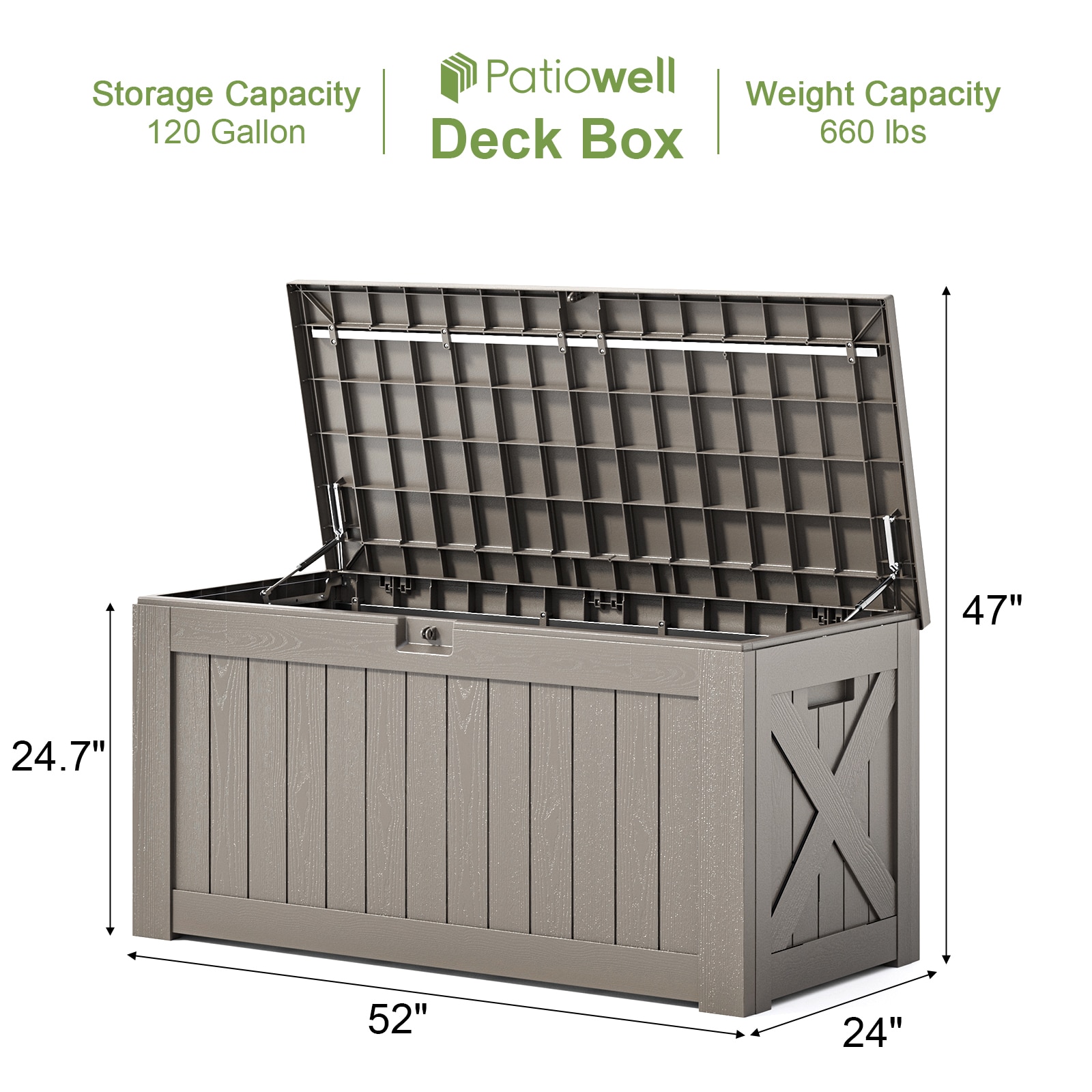 Patiowell WES-PSB24-0432A-WCF Deck-Boxes - View #9