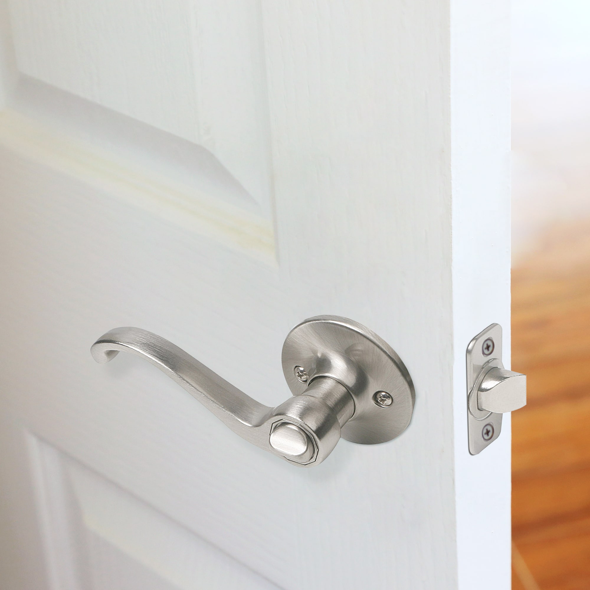 Design House Scroll Satin Nickel Universal Interior Bed/Bath Privacy Door Handle (8-Pack) 190827 Sansujyuku sansujyuku.com