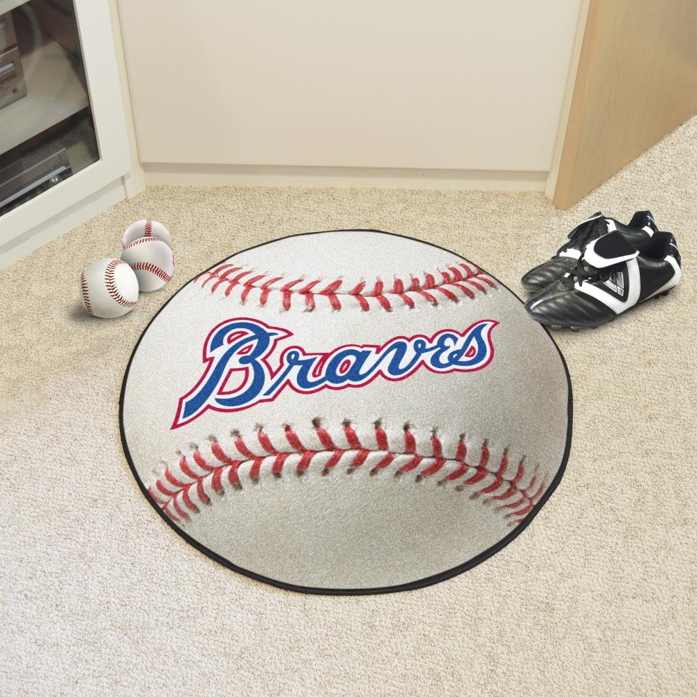 FANMATS MLB Atlanta Braves Red 2 ft. x 2 ft. Round Area Rug 18127