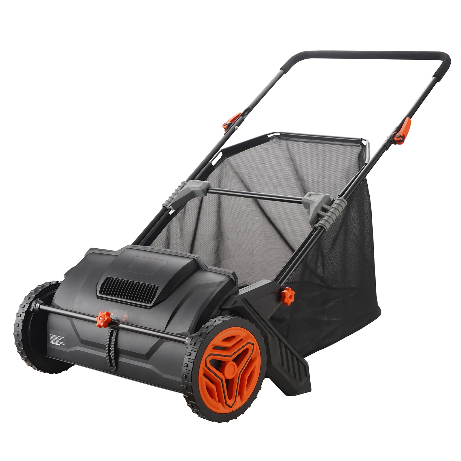 VEVOR SCS35CUFT21I03019V0 Push Lawn Sweeper  21inch Leaf and Grass Collector  Strong Plastic Wheels and Heavy Duty Thickened Steel Durable to Use with Large Capacity 3.5 cu. ft. Mesh Collection Hopper Bag  2 Spinning Brushes