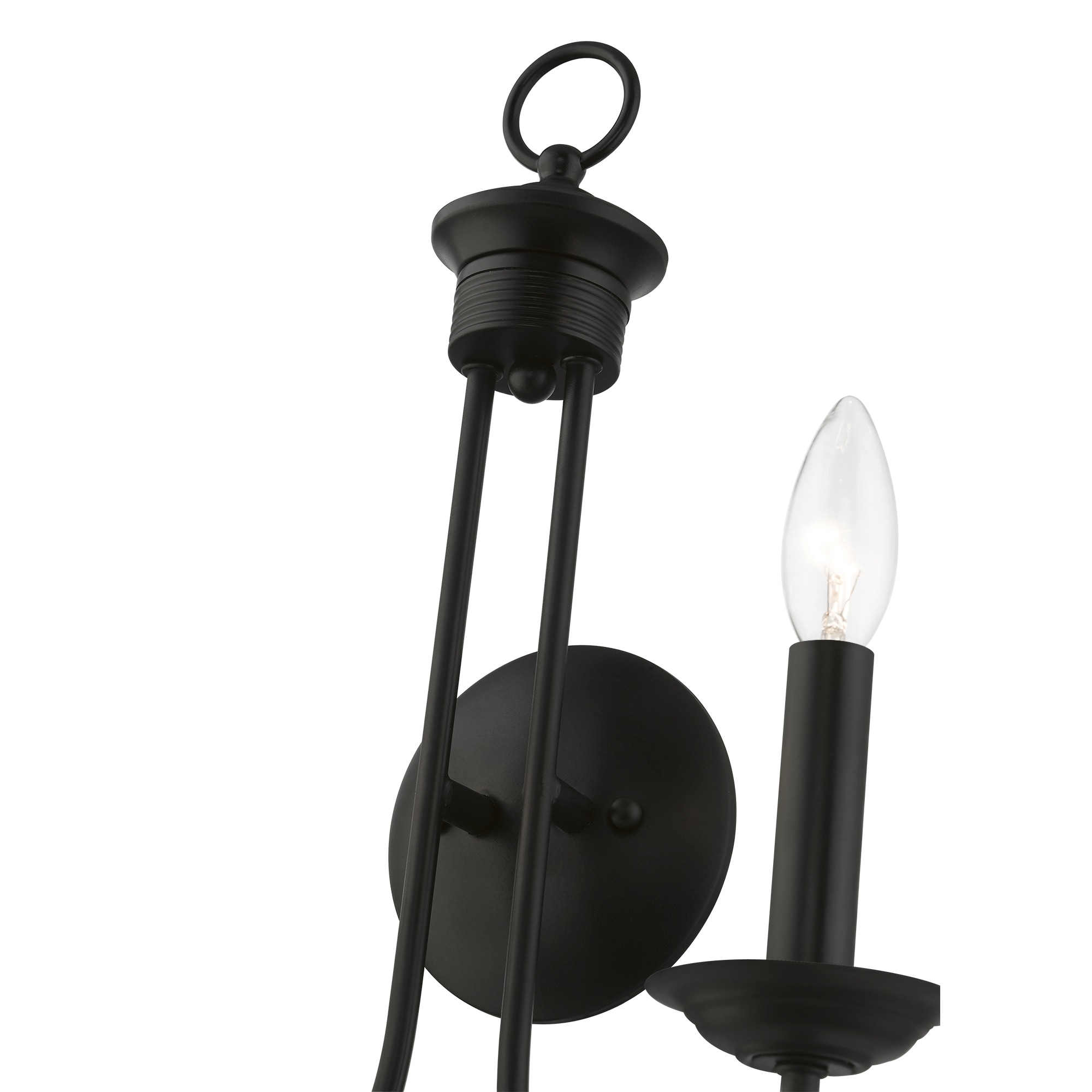 Estate Classic Black Steel 2-Light Wall Sconce