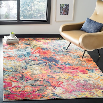 Safavieh Monaco Olea 2 x 8 Blue/Orange Indoor Abstract Bohemian/Eclectic Runner Safavieh Monaco Olea 2 x 8 Blue/Orange Indoor Abstract Bohemian/Eclectic Runner