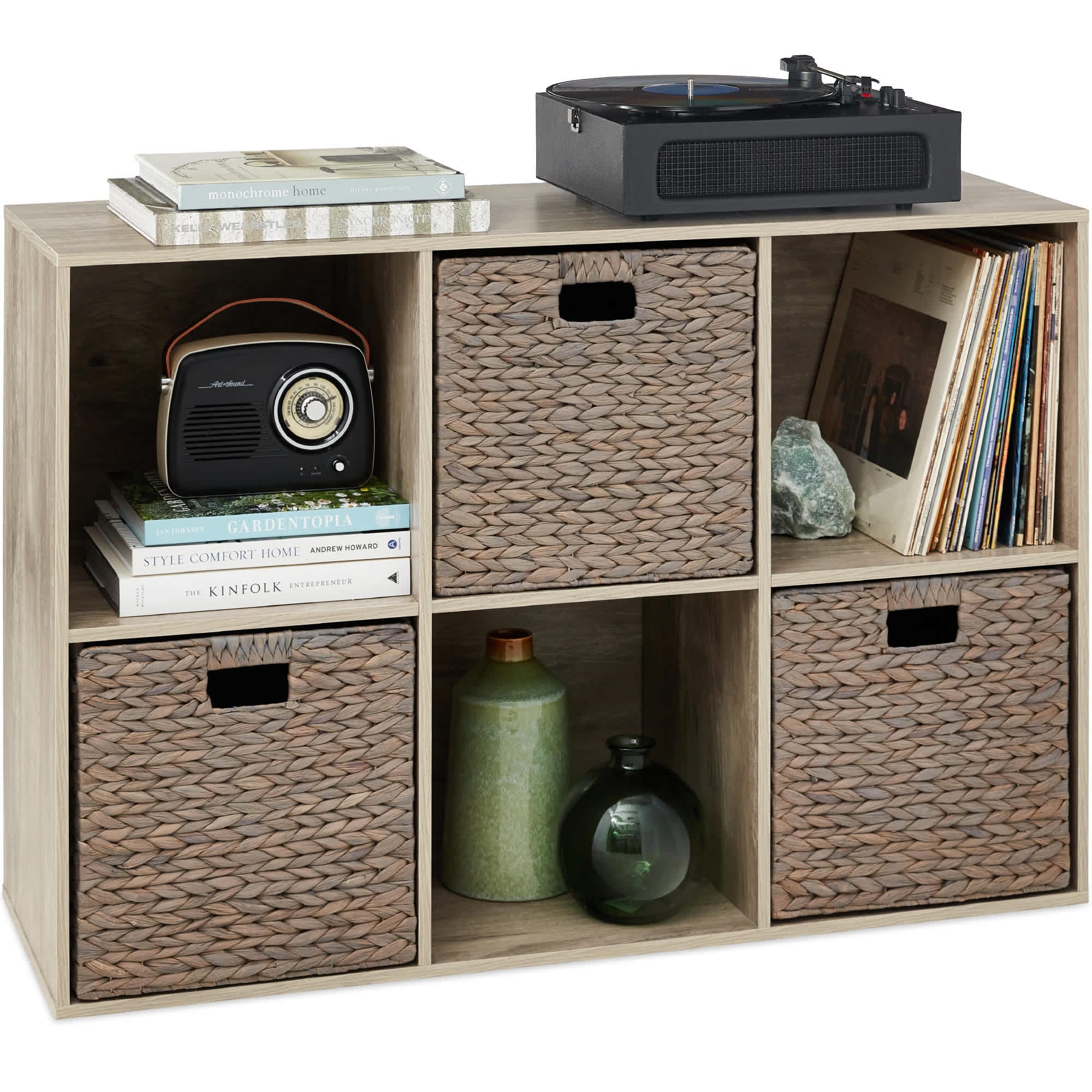 Best Choice Products SKY6881 6-Cube Bookshelf 135in Display Storage System Organizer w/ Removable Back Panels - Greige