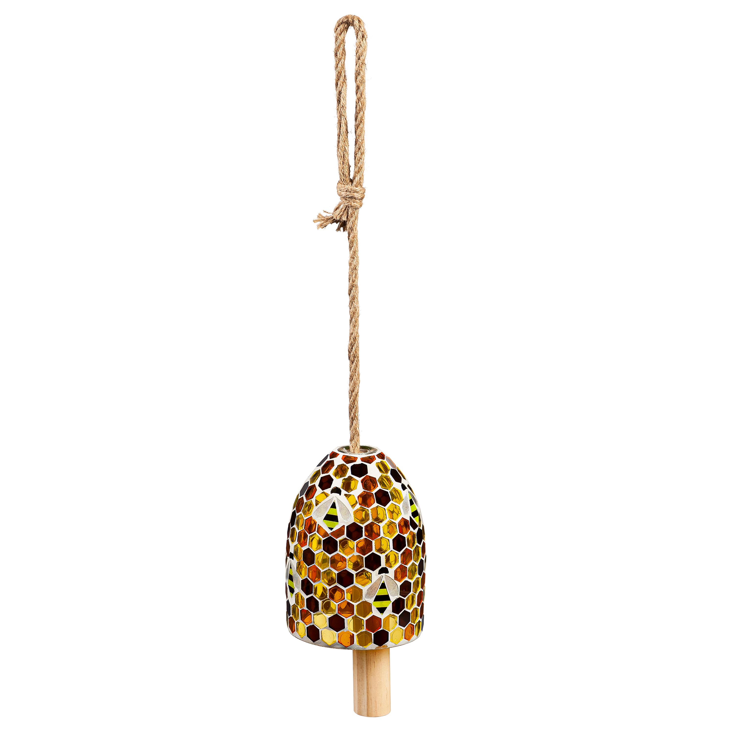 Evergreen 2WC2115 7.09-in Yellow Porcelain Bell Wind Chime