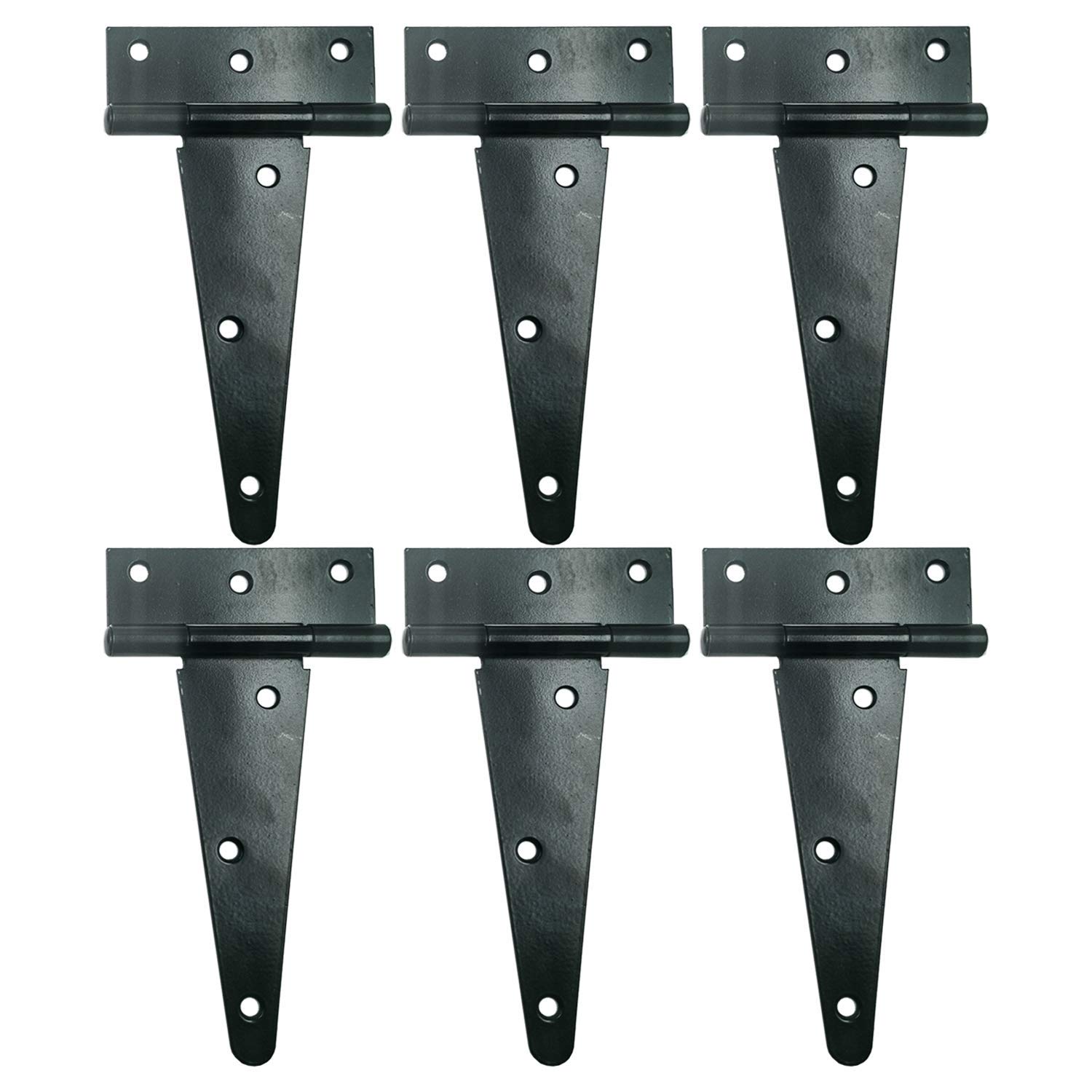 Oyezvary Heavy Duty T Hinge Six Pack Six inch Black Rustproof Steel for Shed Gate Barn Fence Door durable home and garden accessory designed for #LOZ0803O362