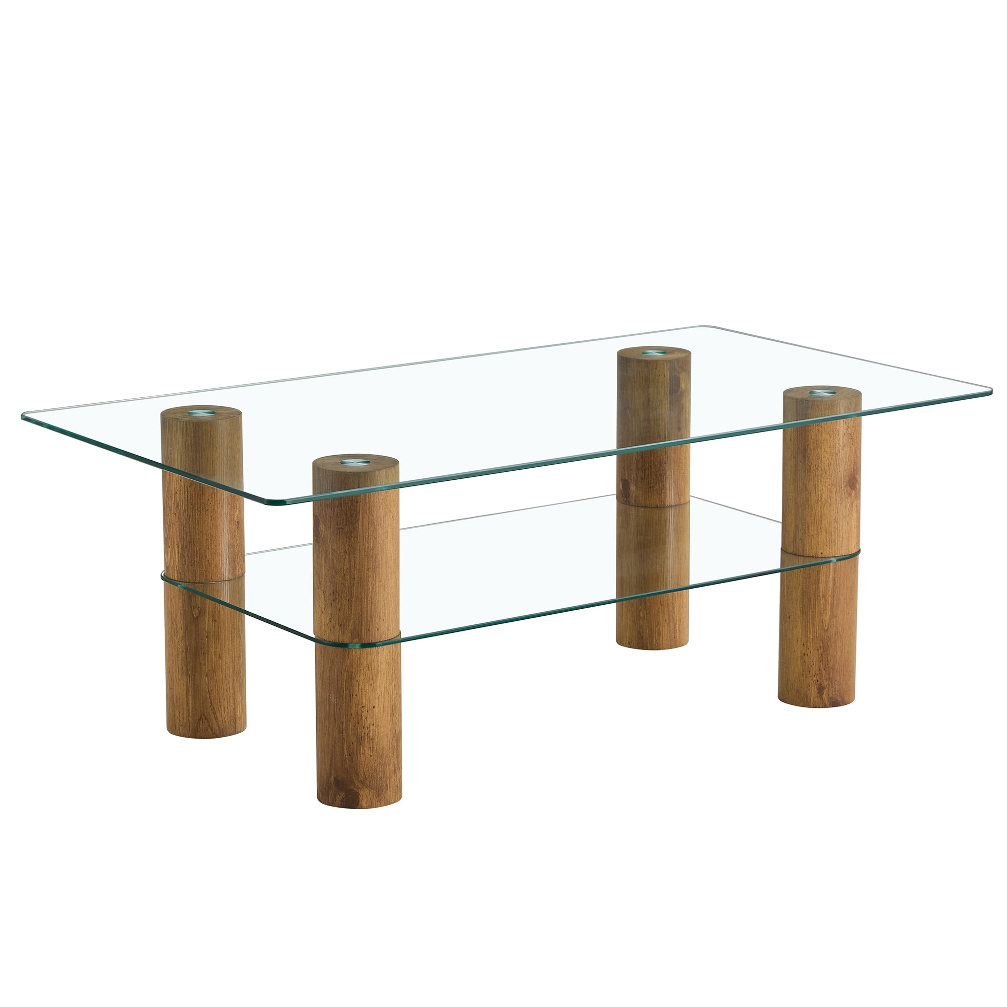 Maocao Hoom JLP149102 MDF Glass Modern Coffee Table with Storage
