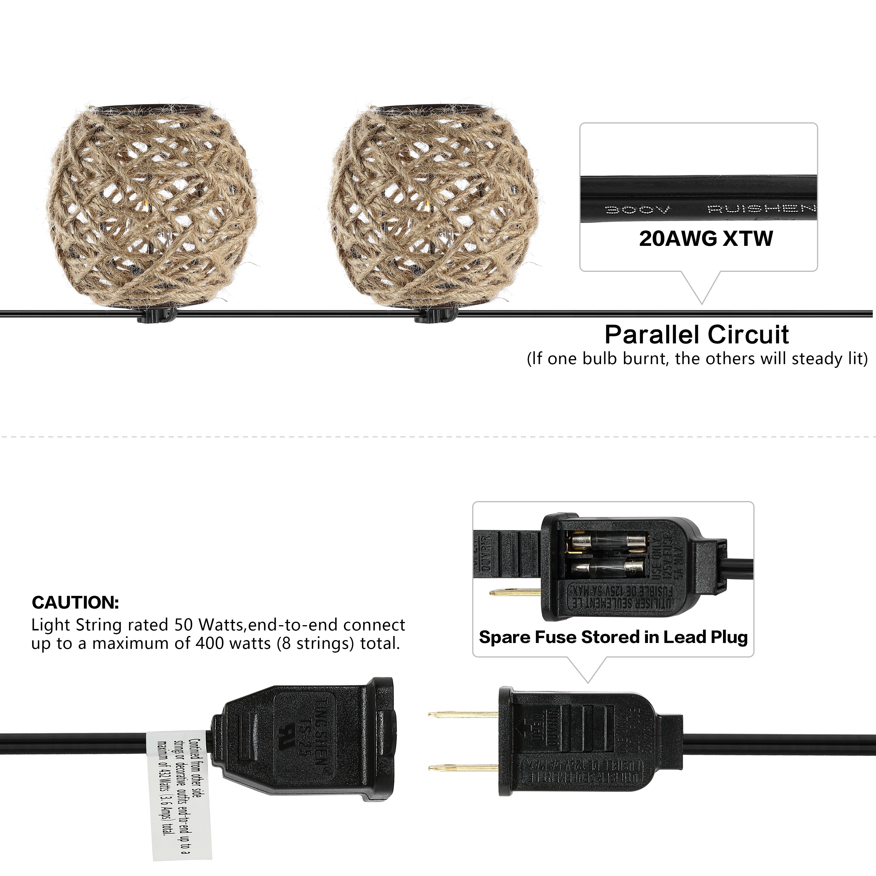 JONATHAN  Y JYL8710A Patio-String-Lights - View #5