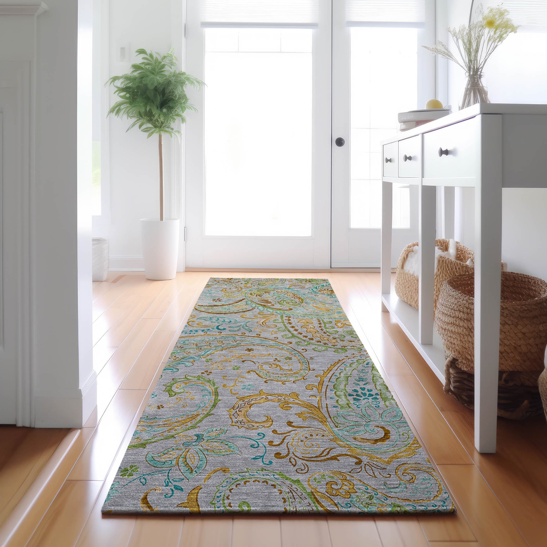 Addison Rugs AMF508OL30X46 Mayfield AMF508OL 2 x 3 (ft) Loomed Polyester Olive Rectangular Indoor Abstract Machine washable Area rug