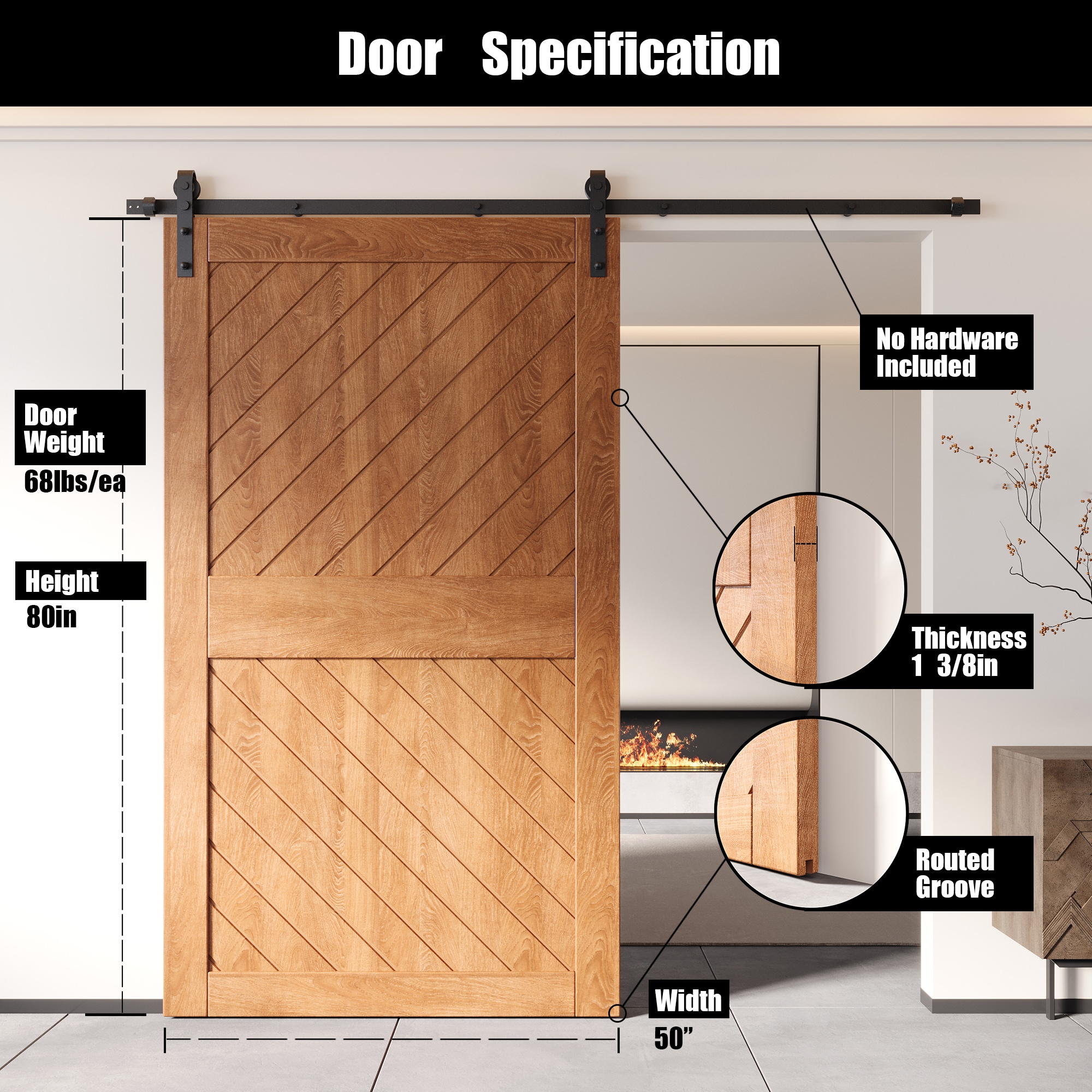 HOMACER XT3-5084-EA Barn-Doors - View #2