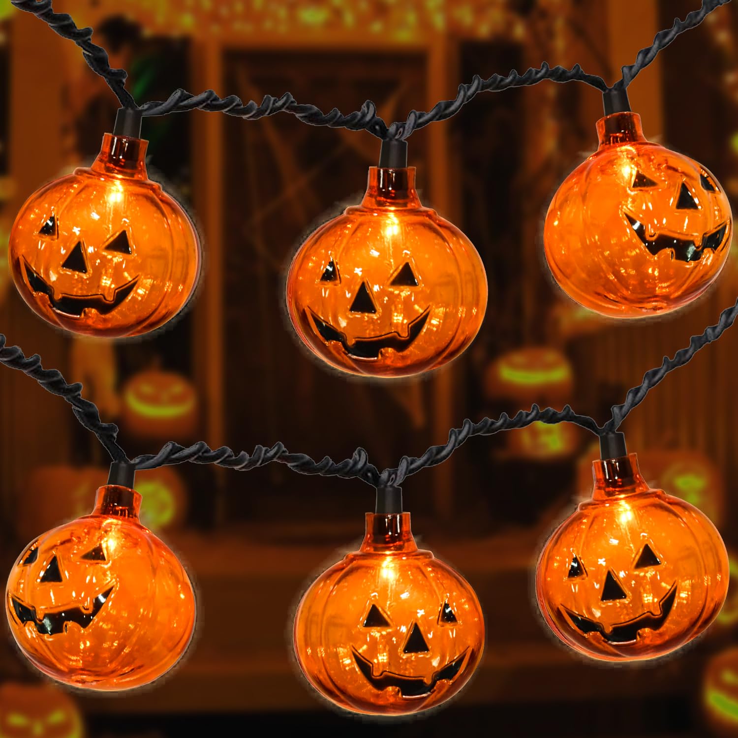 IJBUHV Pumpkin String Lights Jack O Lantern LED Halloween Decor