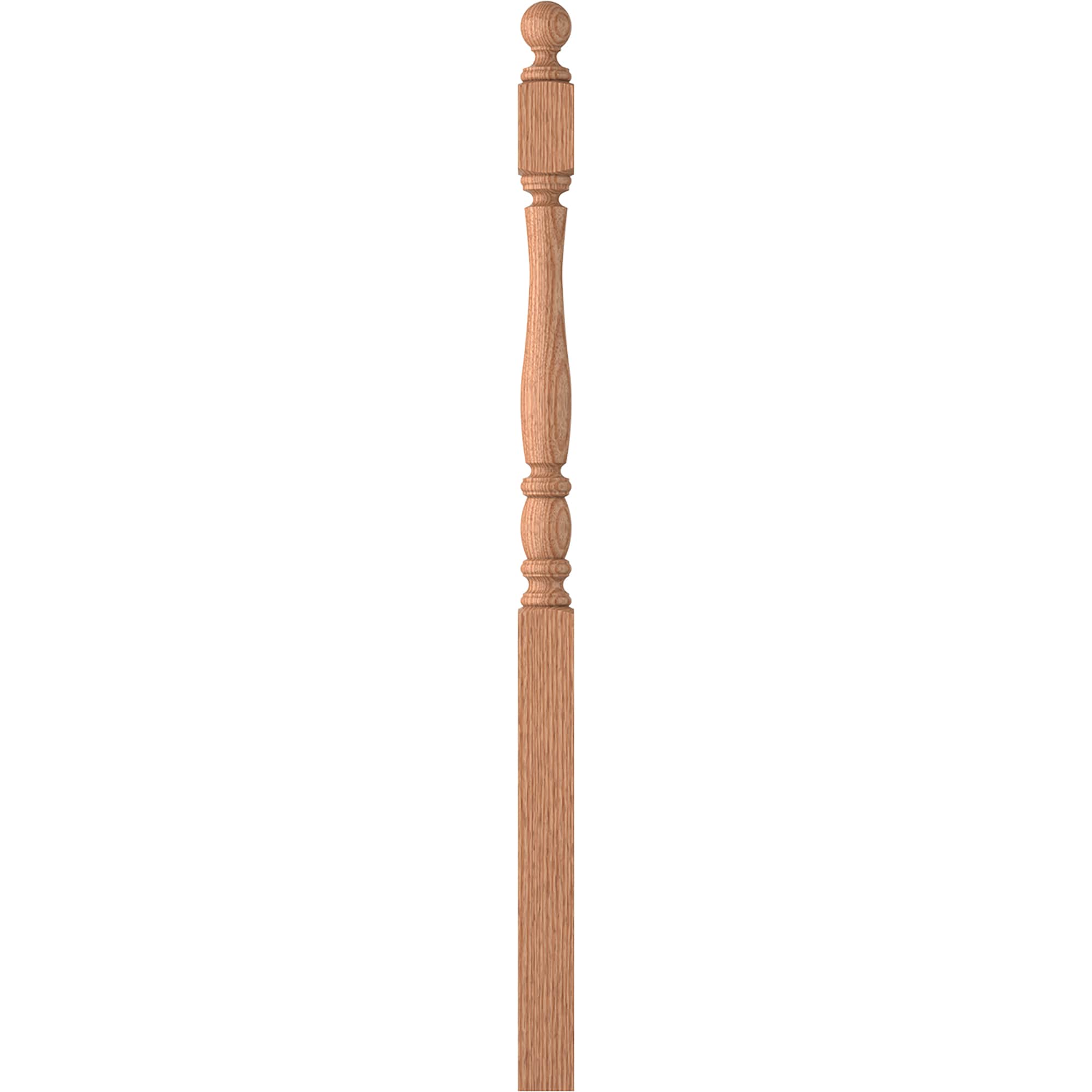 L.J. Smith Stair Systems LJP-3242BT-O LaSalle 3-in x 57.6875-in Unfinished Red oak Starting Stair Newel Post