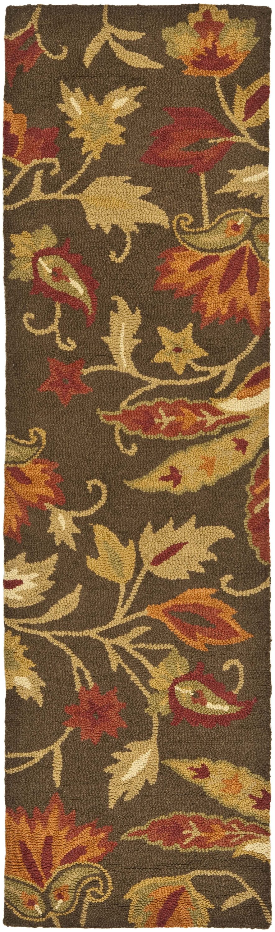 Safavieh BLM861A-210 Blossom Allison 2 x 10 Wool Brown Indoor Floral/Botanical Bohemian/Eclectic Runner Rug