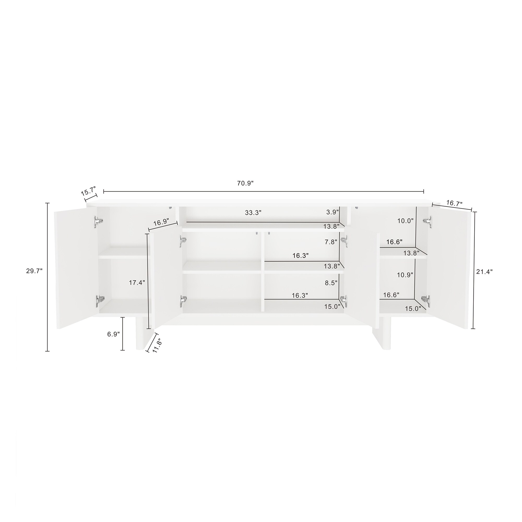 Manhattan Comfort SB005-WH Dining-Kitchen-Storarge - View #3