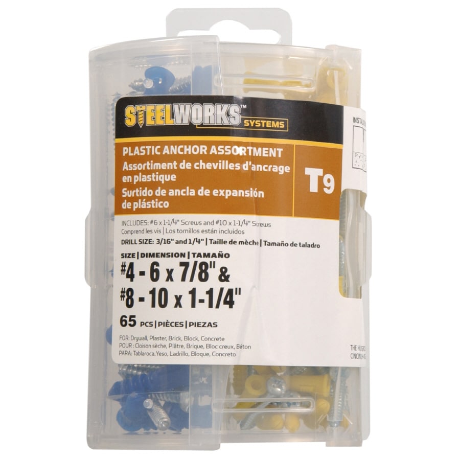 Steelworks 1.25-in Multiple Colors/Finishes Anchor Kit (65-Pack) in the ...