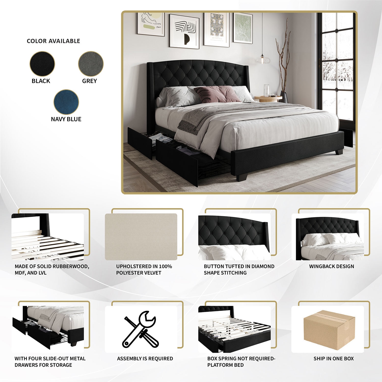 CasePiece C8531KPLS-NBL-VV beds - View #11