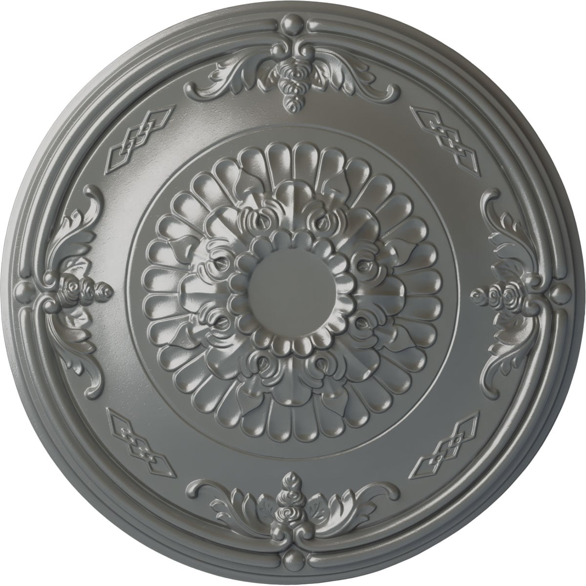 Ekena Millwork CM27ATSLS Athens 26.25-in W x 26.25-in L Painted Silver Polyurethane Whole Ceiling Medallion