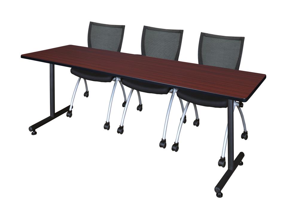 Regency MKTRCT8424MH09BK Training Brown 4-Person Training Table (84-in W x 29-in H)