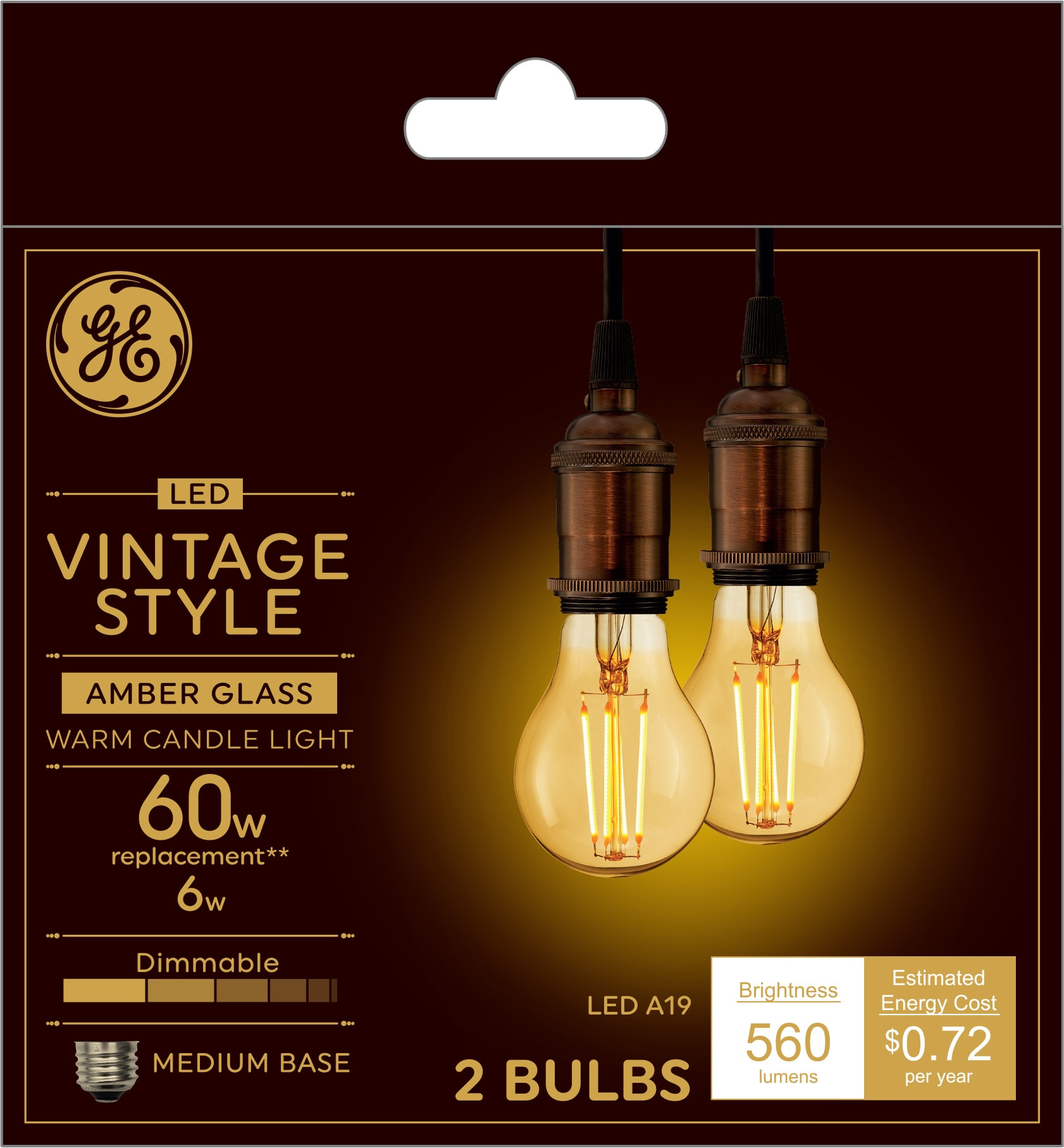 Watchful spansk Følelse GE 60-Watt EQ A19 Warm Candlelight Medium Base (E-26) Dimmable LED Light  Bulb (2-Pack) in the Decorative Light Bulbs department at Lowes.com