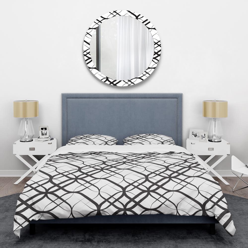 Designart BED24441-Q 3 -Piece Black Queen Duvet cover Set