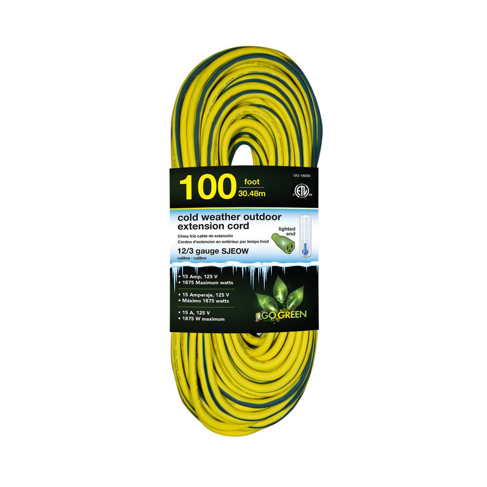Lighted End New GoGreen Power GG-13700-16/3 100 SJTW Outdoor Extension Cord 