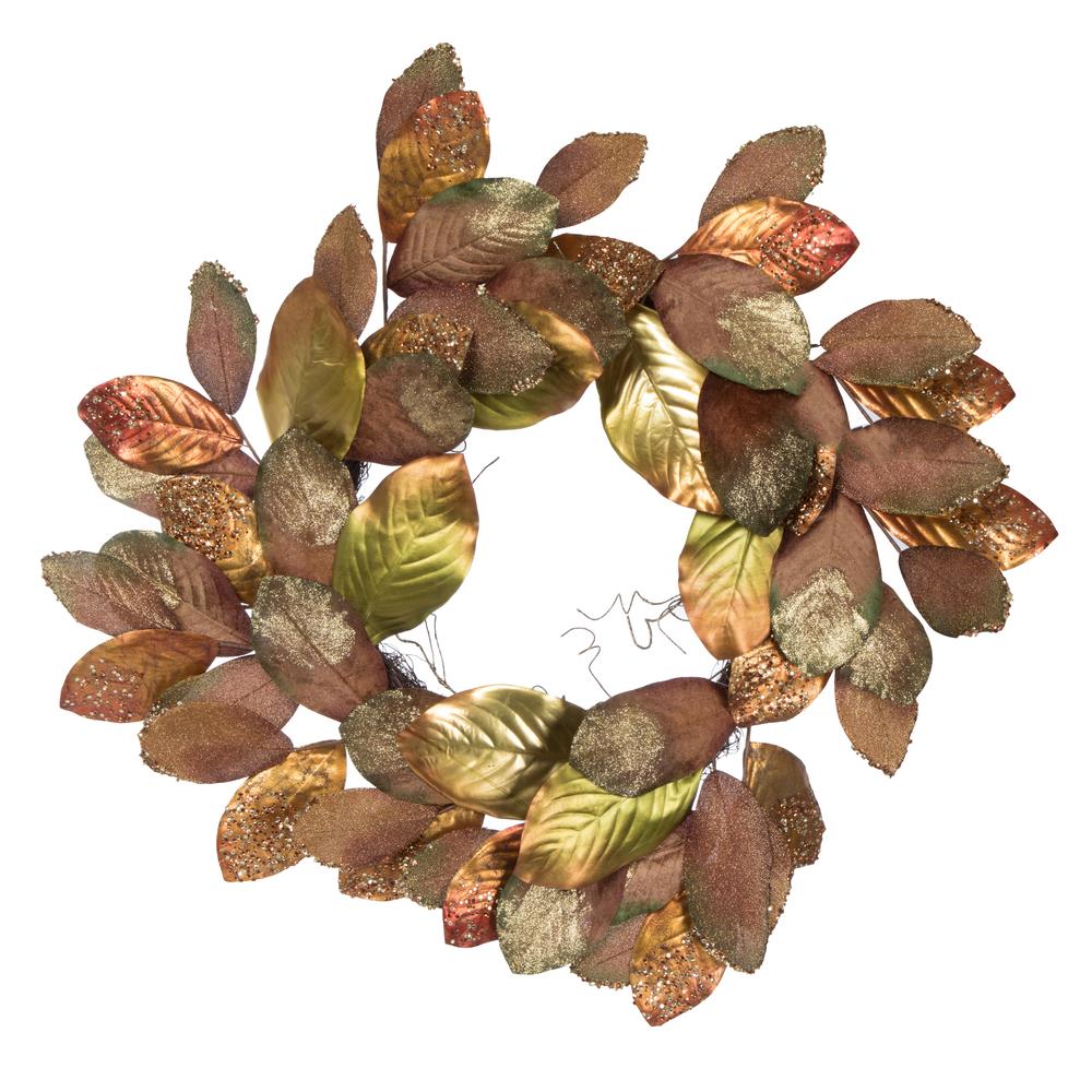 Vickerman RL192732 32-in Indoor Mocha Magnolia Artificial Christmas Wreath