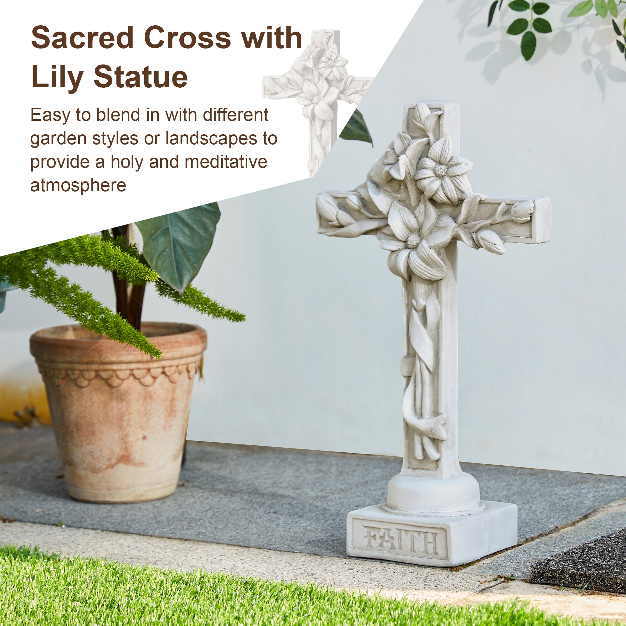 Glitzhome 2025400049 Garden-Statue - View #6