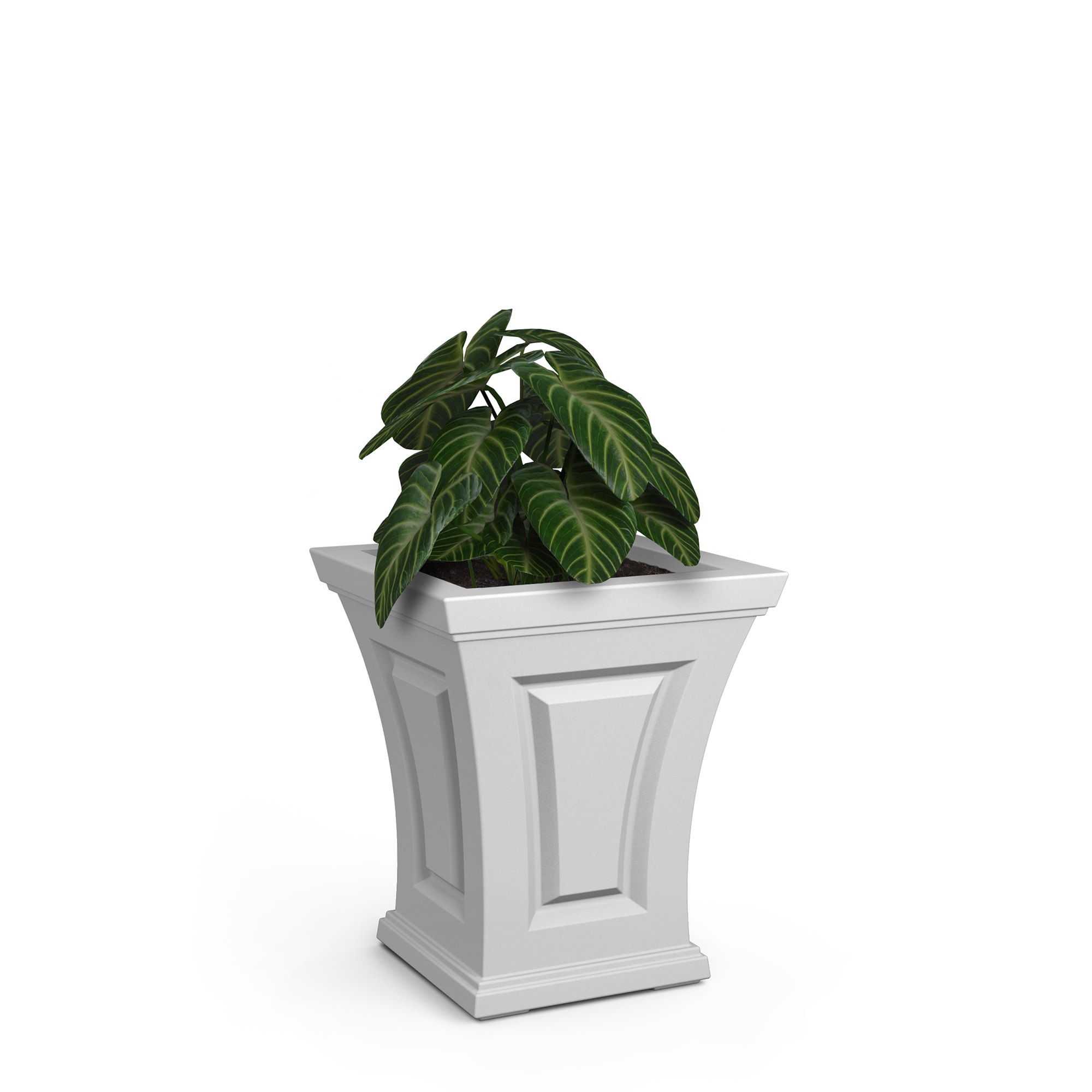 Mayne Square 15 4 In W X 18 In H White Resin Outdoor Planter In The   66106825 