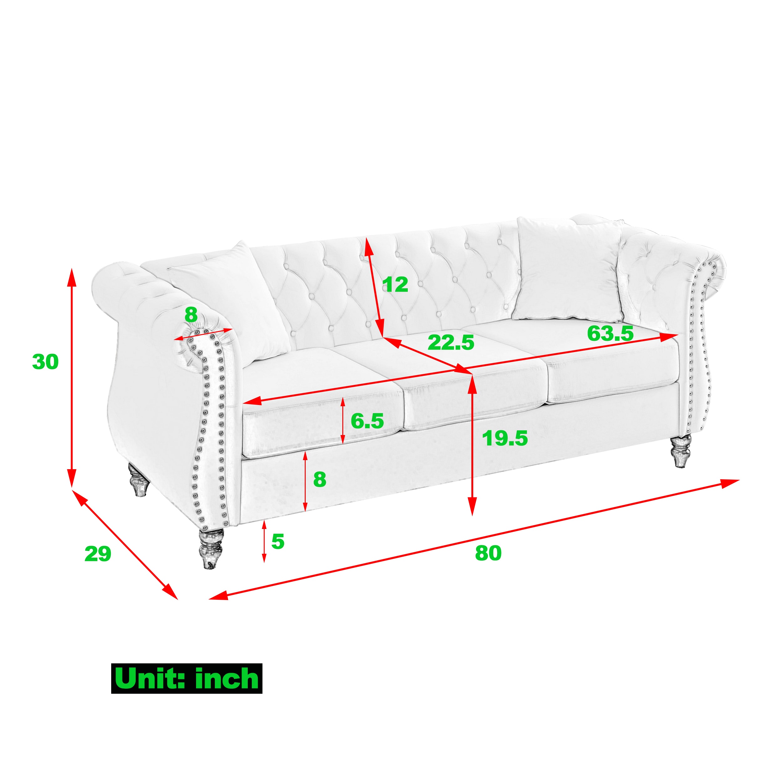WELLFOR W83-22-BL Sofas-Loveseats - View #15