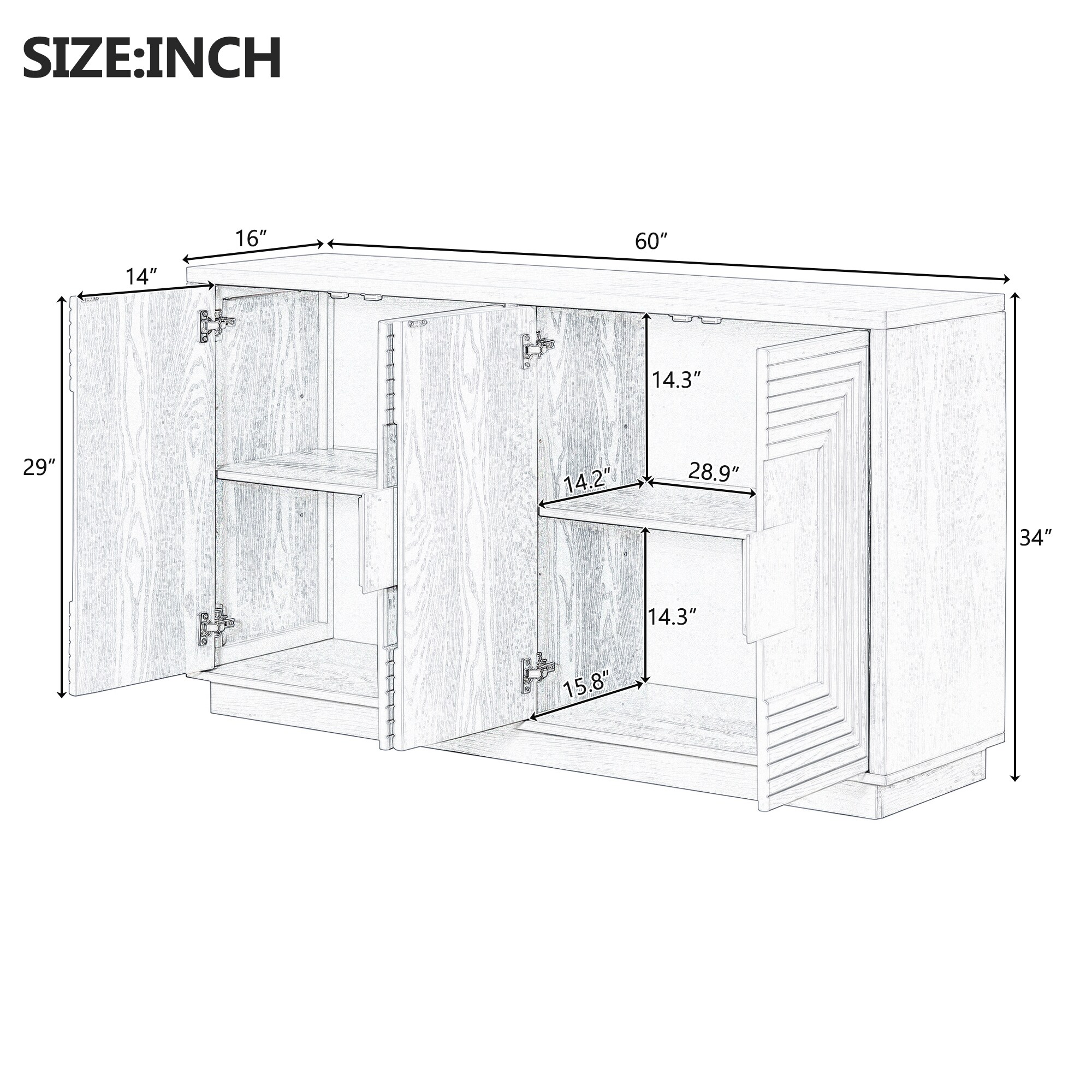SINOFURN SYA330156WT Dining-Kitchen-Storarge - View #7