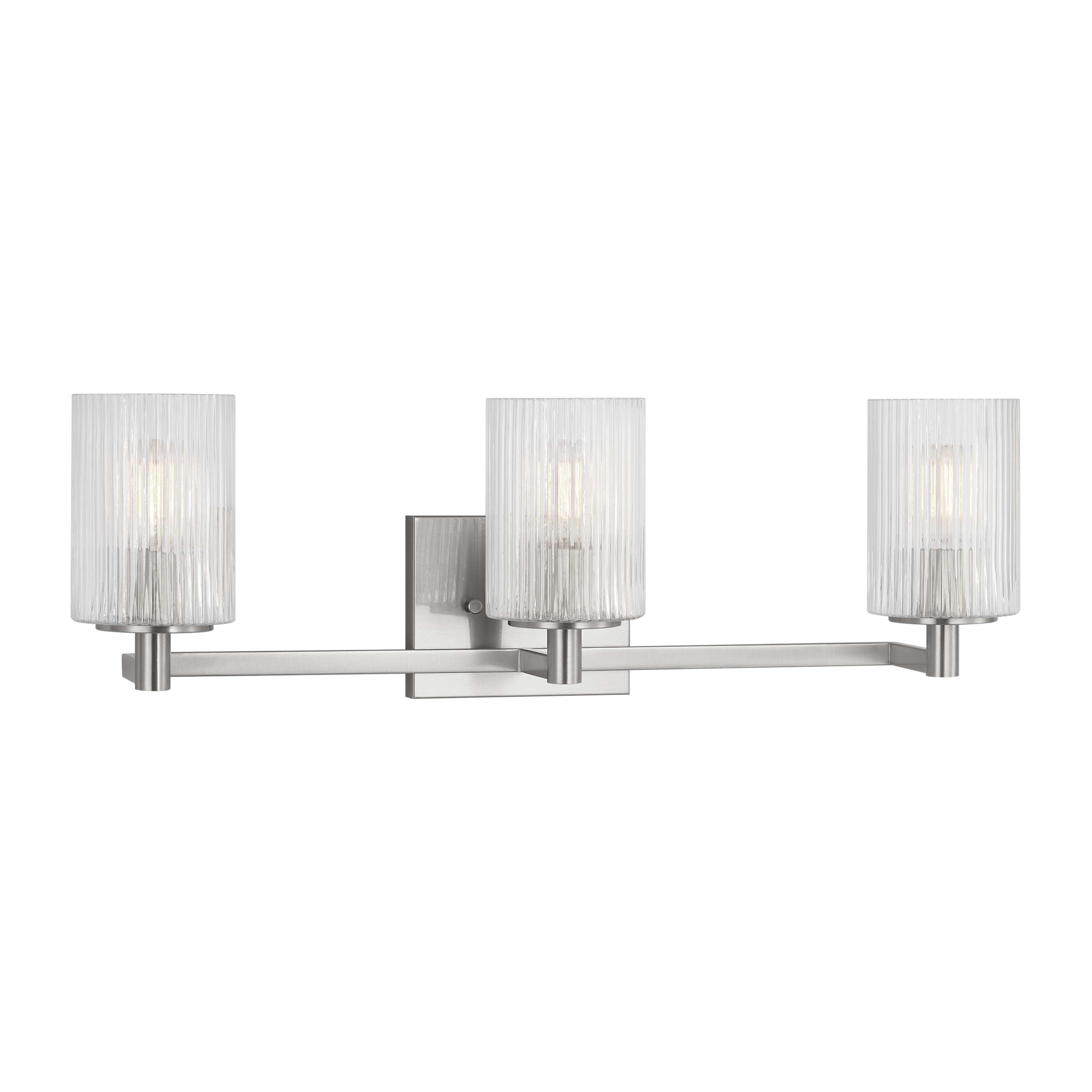Generation Lighting GLV1043EN/BS Lando 24.625-in 3 -Light Brushed Steel Transitional Vanity light