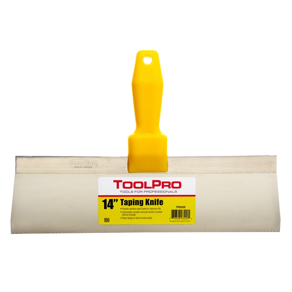 ToolPro TP03220 14 in. Stainless Steel Taping Knife 14-Inches x 9-Inches Stainless steel Taping knife