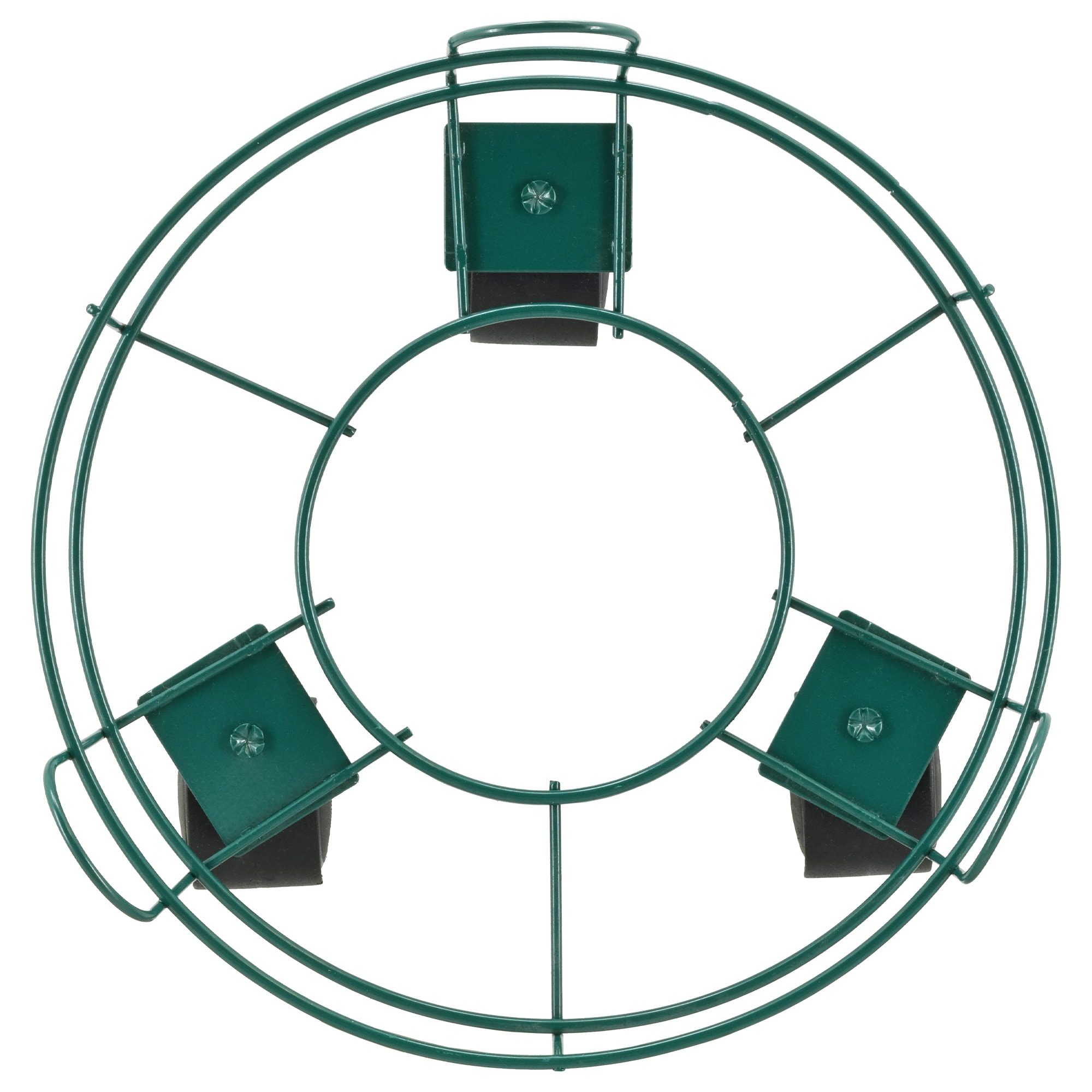 10-Inch Green Metal Plant Caddy with Wheels