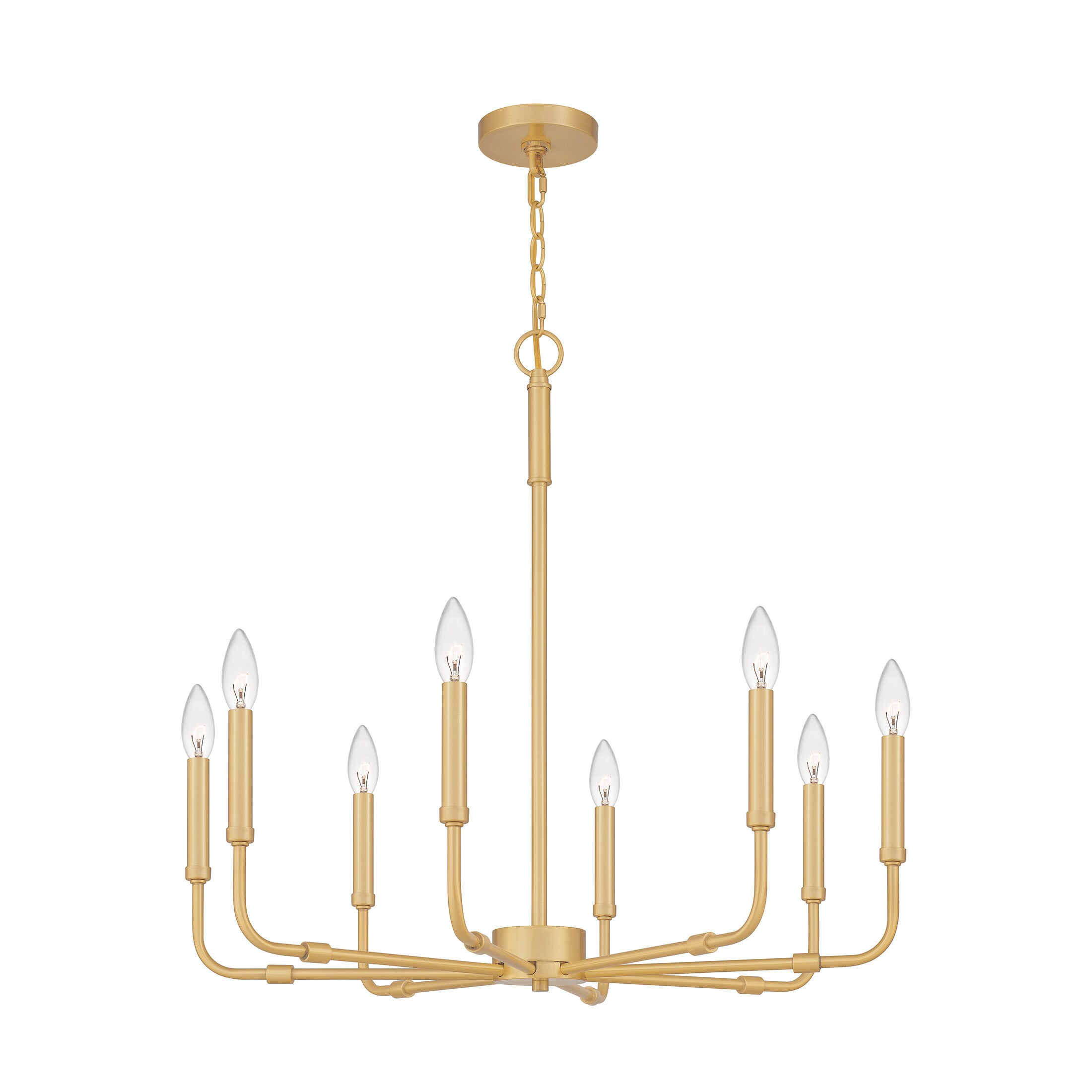 Quoizel Abner 8-Light Aged Brass Transitional Damp Rated Chandelier in ...