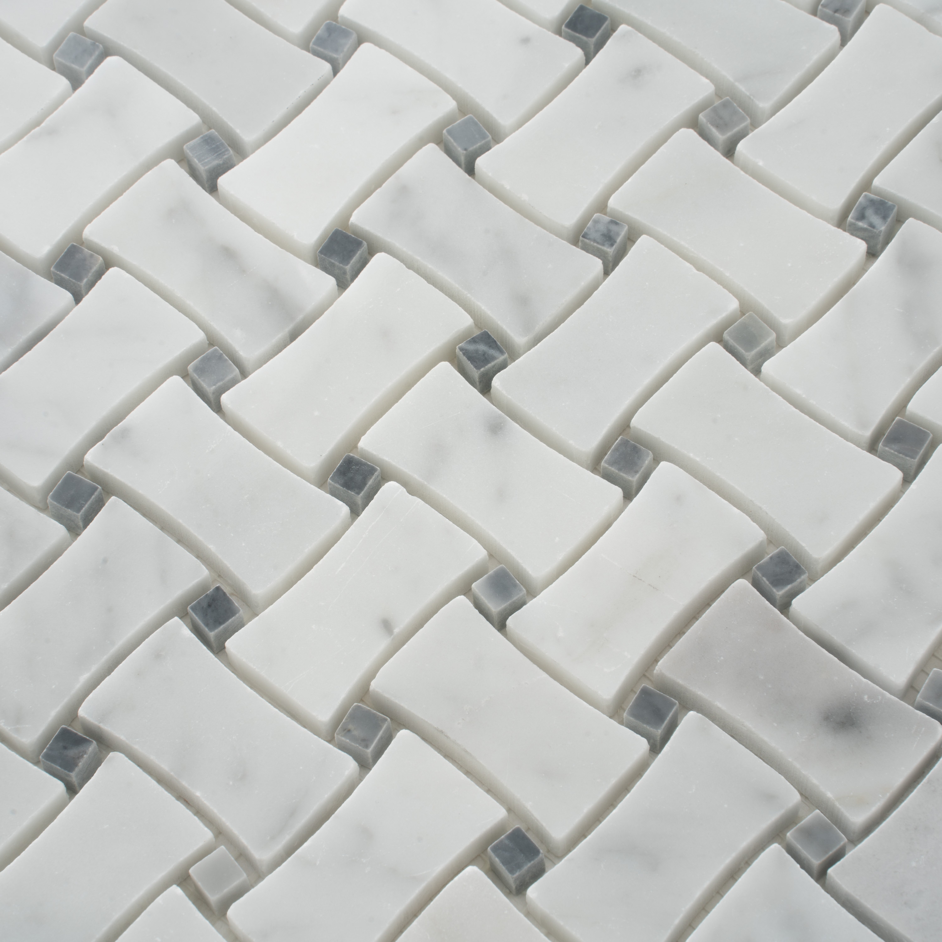 12" x 12" Gray Marble Basketweave Mosaic Tile