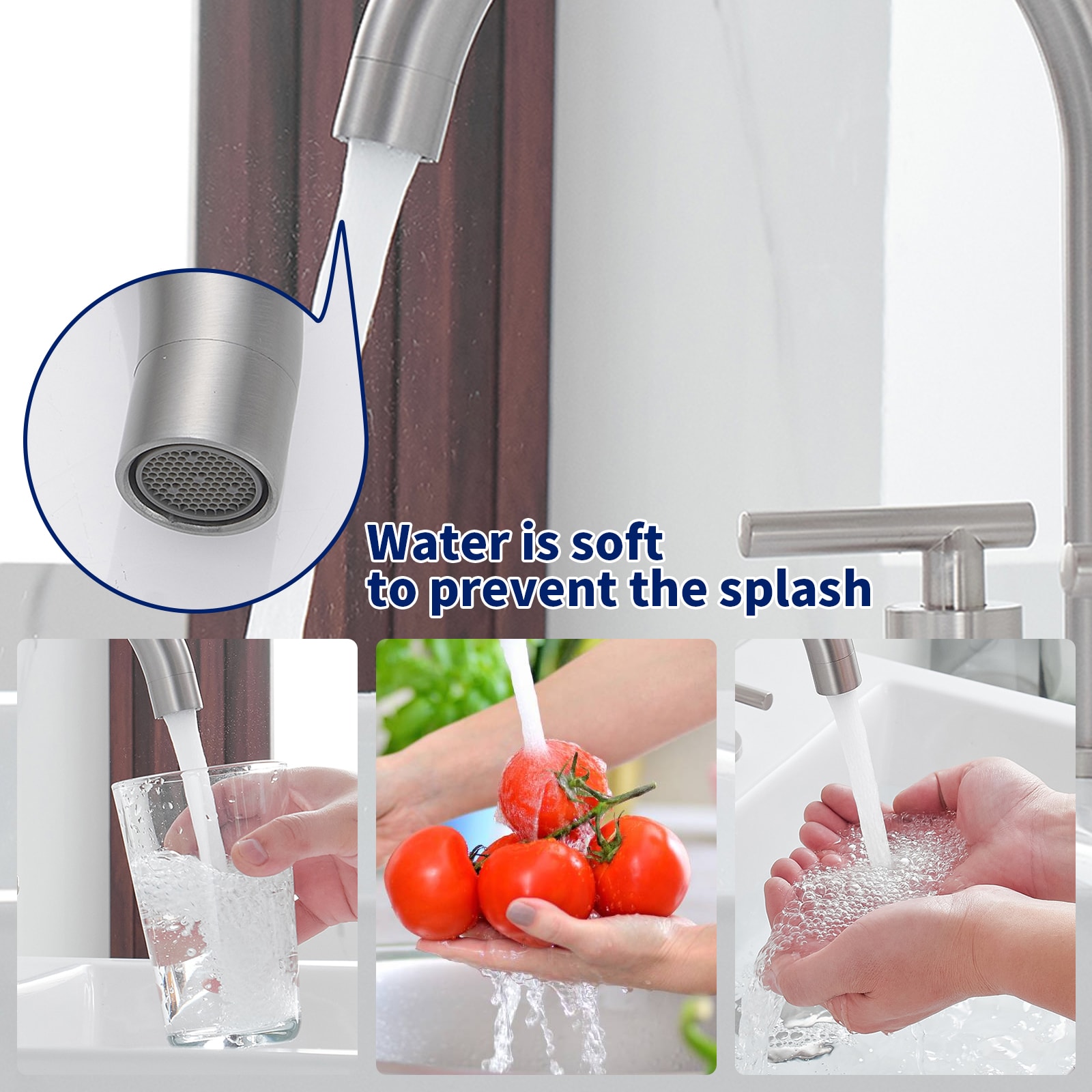 Brushed Nickel 8-Inch Widespread 2-Handle High-Arc Bathroom Faucet
