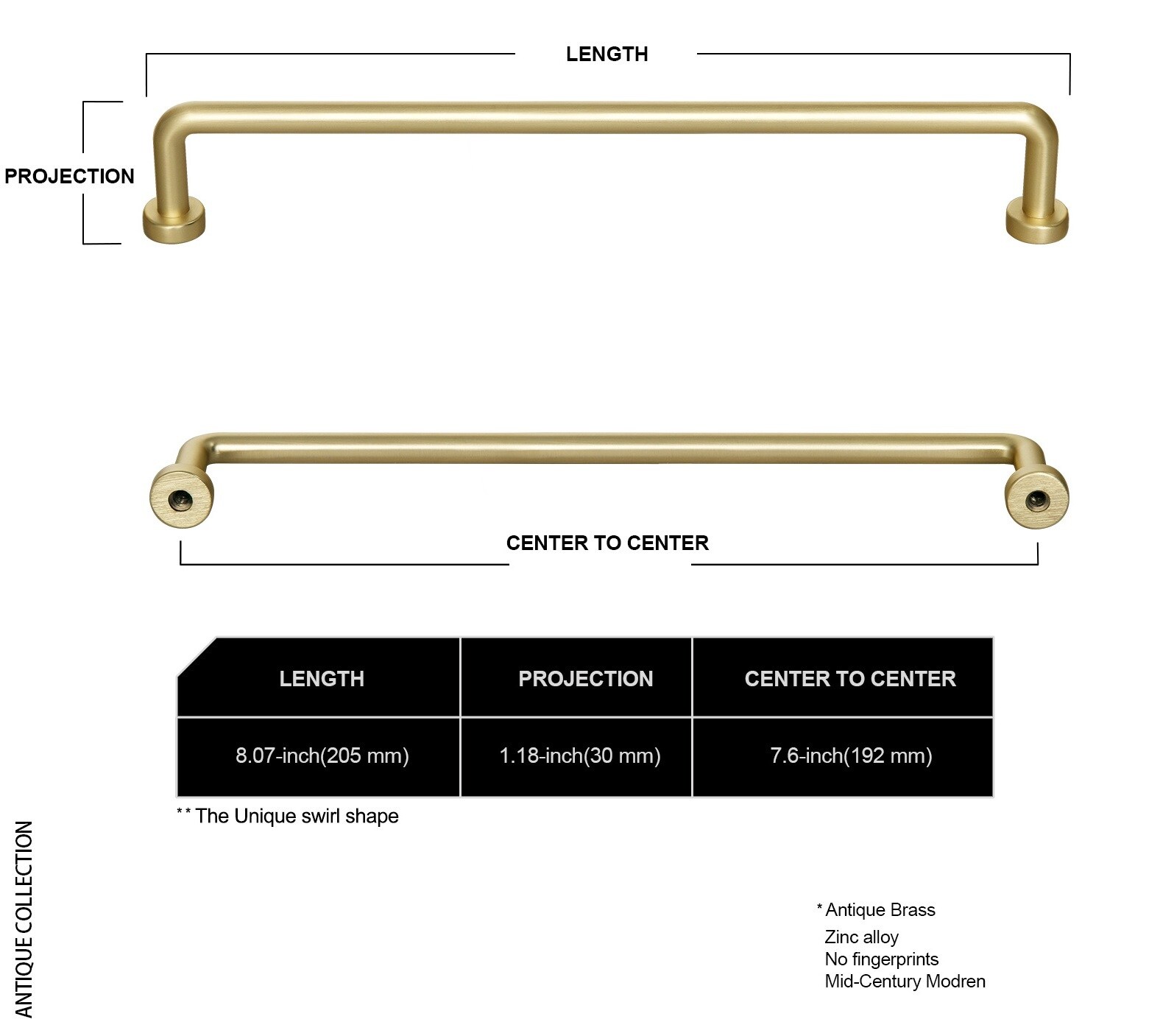 Miaokesen 1827TLS-192 Cabinet-Pulls - View #2