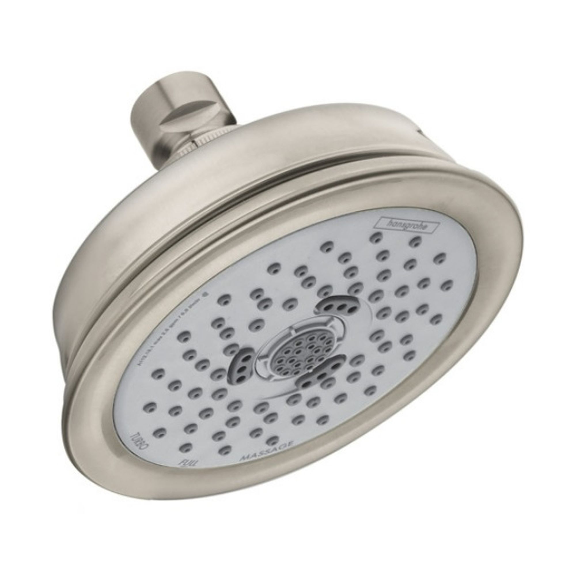 Hansgrohe brushed nickel 5 25 in round fixed shower head 1 8 gpm 6 8