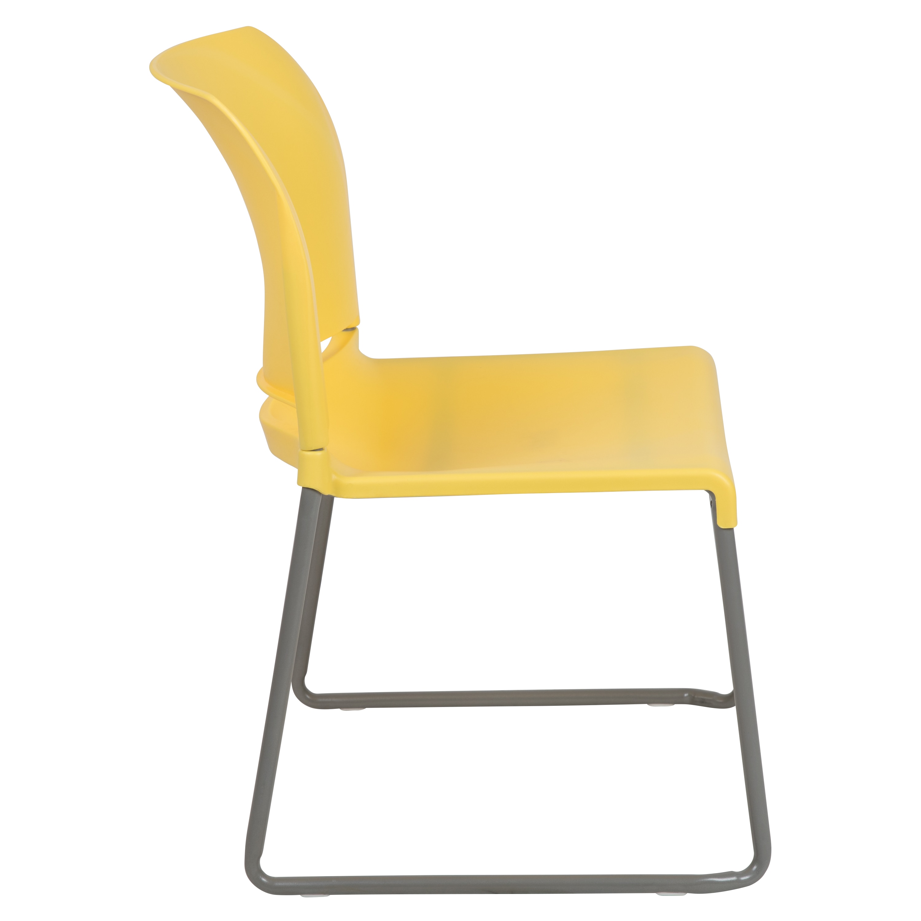 Yellow Ergonomic Armless Stacking Reception Chair