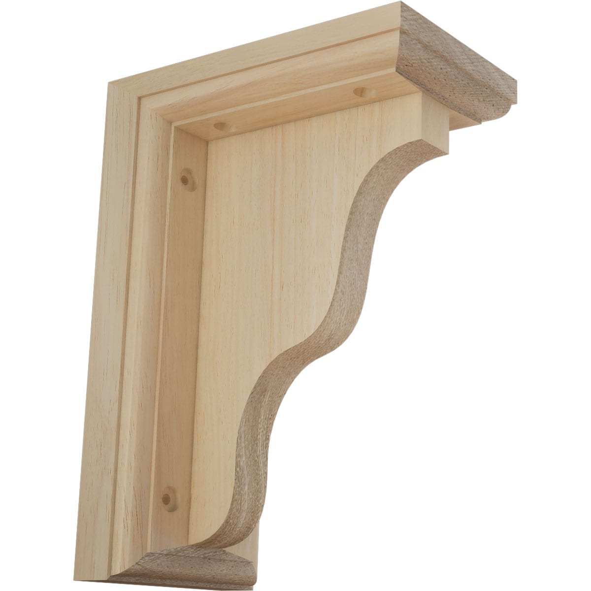 Ekena Millwork BKT03X05X07HARW Hamilton 3-in x 5-in x 7-in Rubberwood Brown Wood Standard bracket