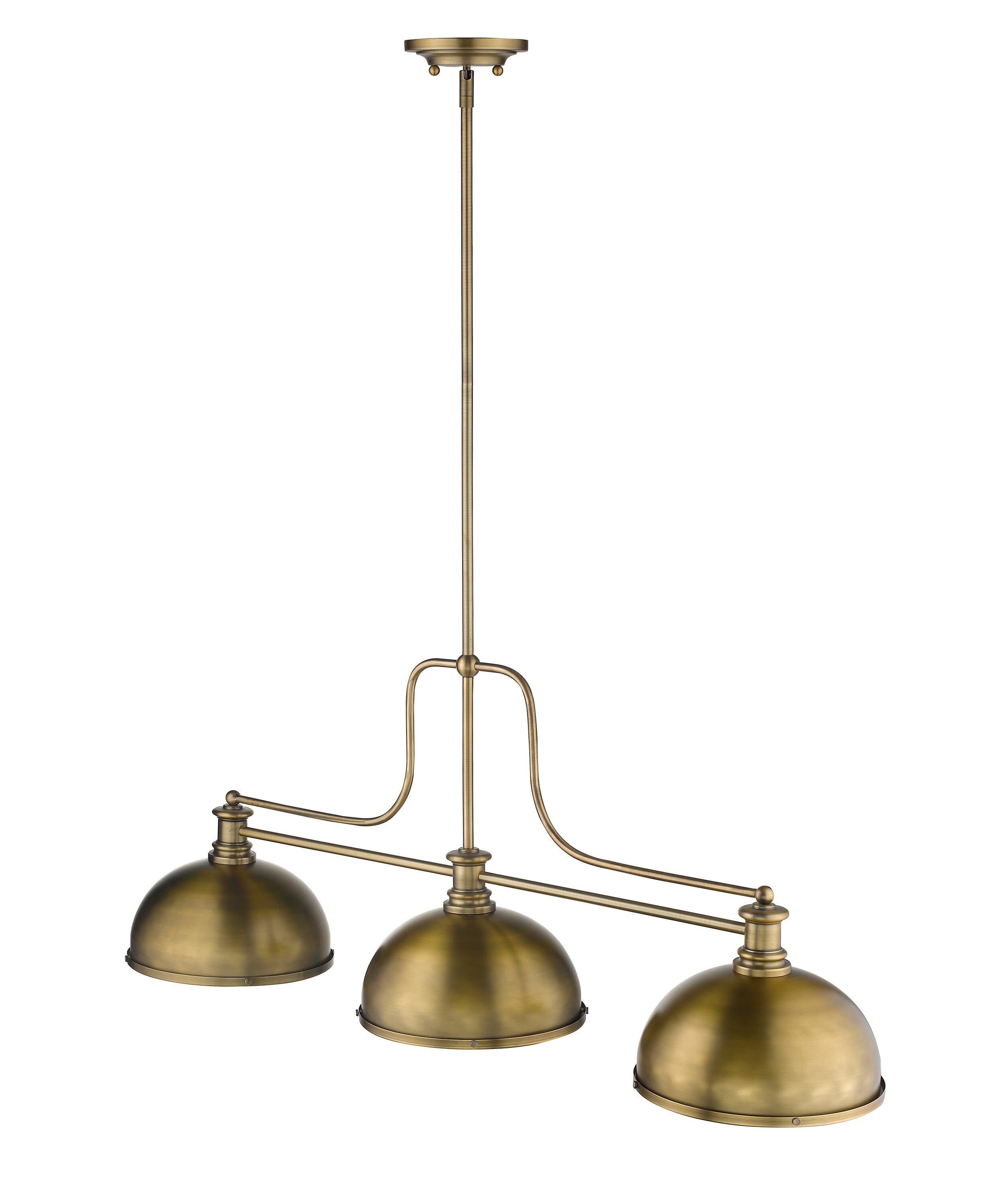 Mélange Vintage-Inspired Heritage Brass 3-Light Ceiling Chandelier