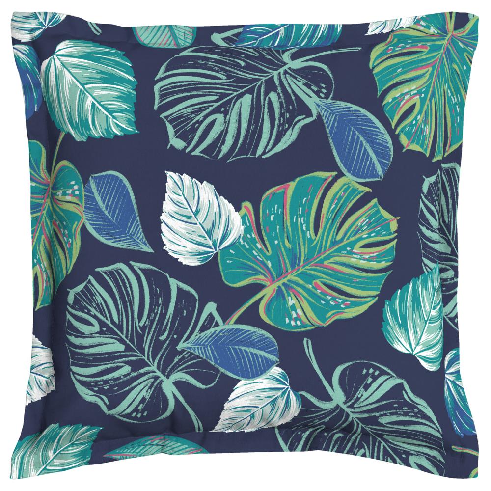 Allen Roth Fl Teal Navy Green Yellow Square Throw Pillow In The Outdoor Decorative Pillows Department At Com - Allen And Roth Green Patio Cushions