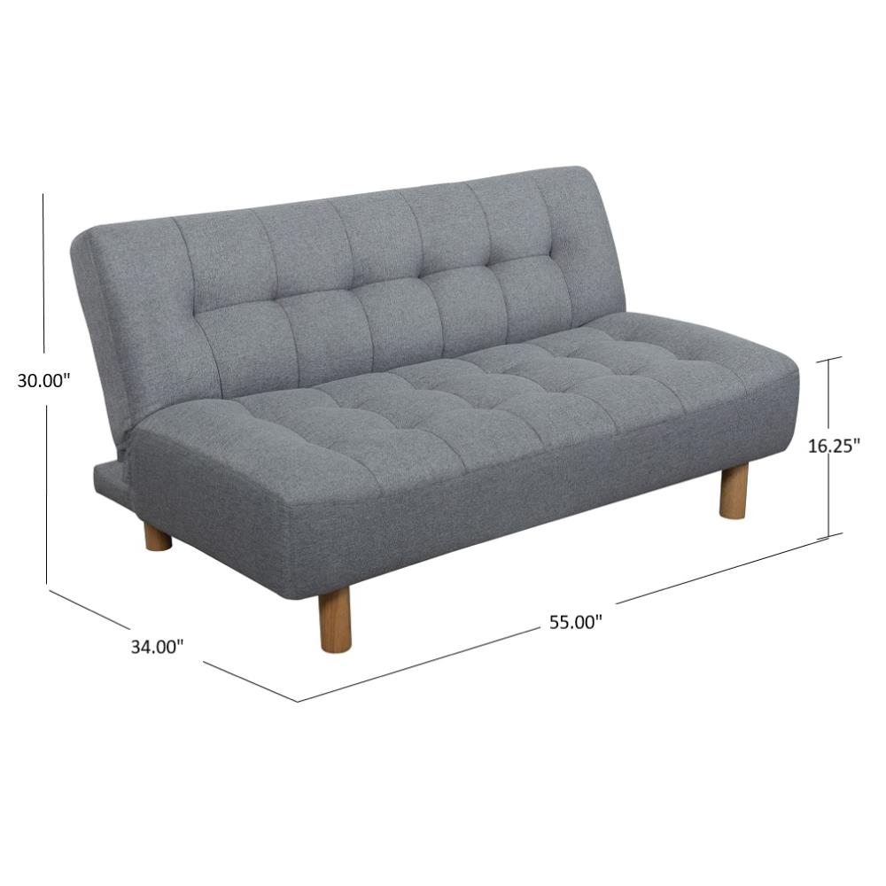eLuxury Grey Traditional Polyester Futon at