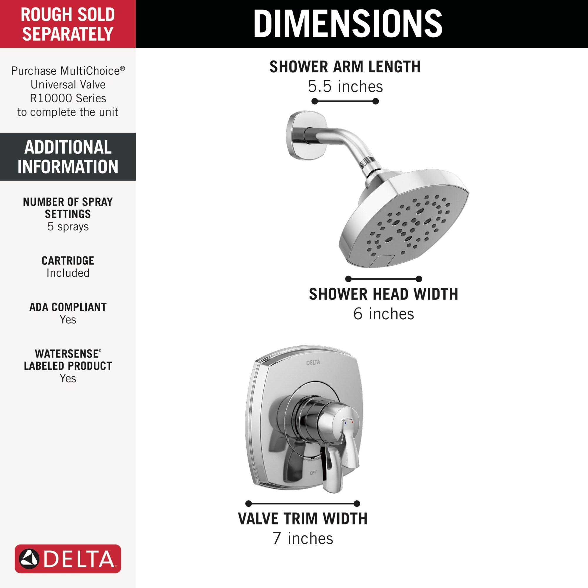 Delta T17276-PR Tub-Shower-Faucets - View #3