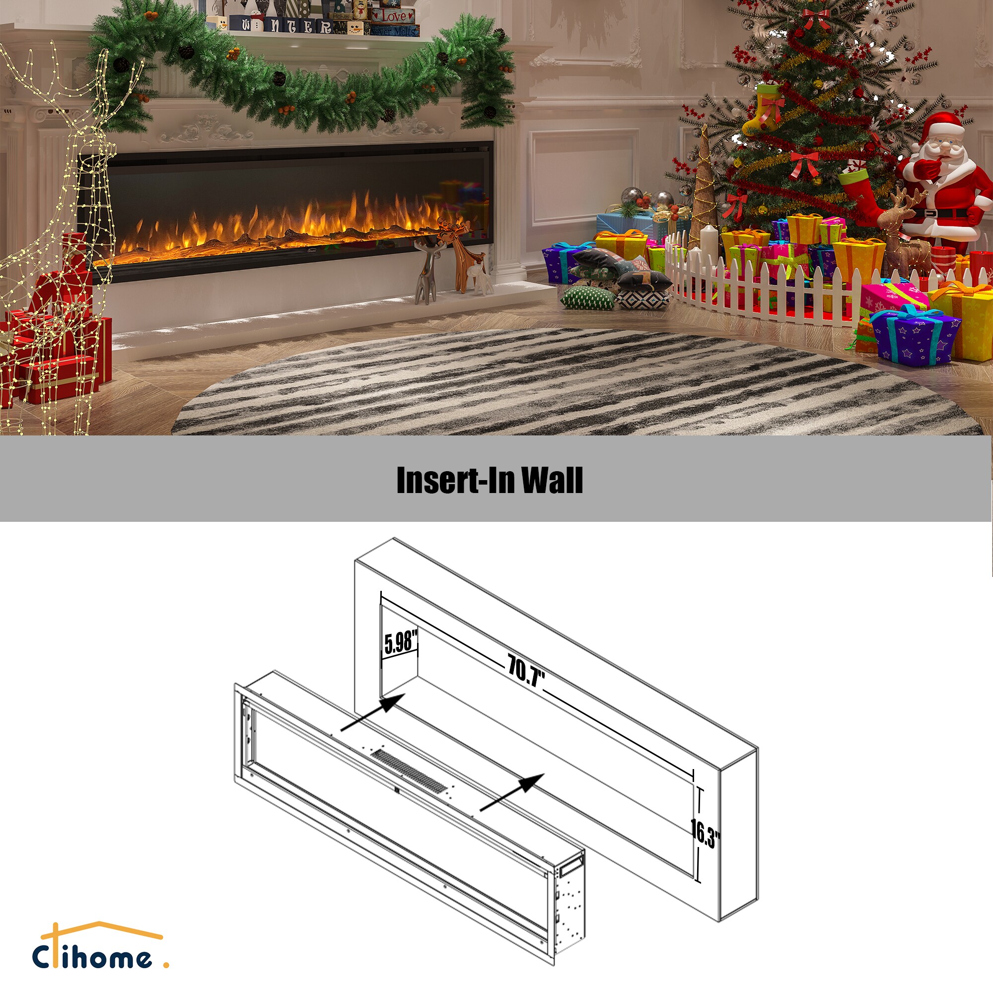 Clihome CL-R60 Electric-Fireplaces - View #6