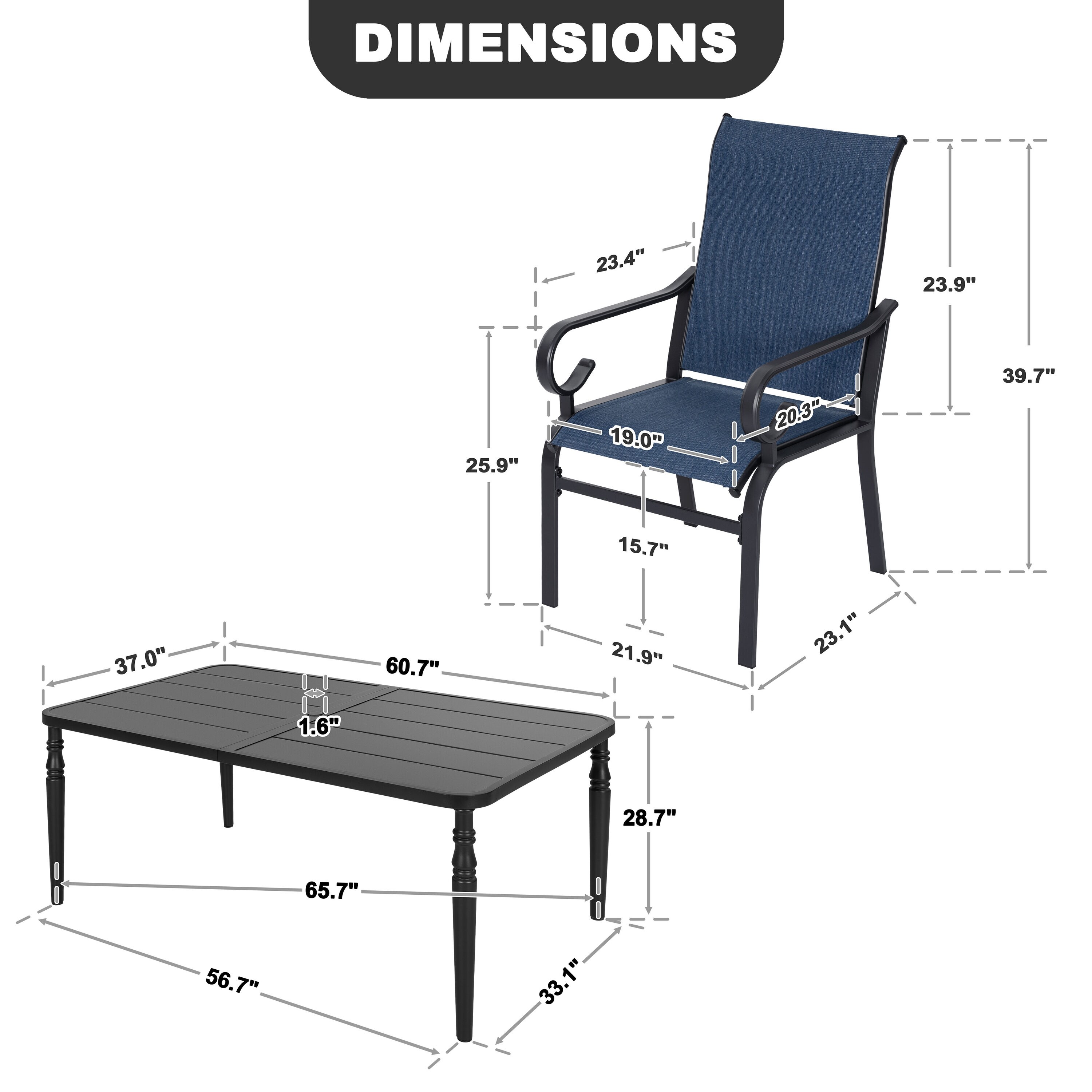 Nuu Garden SDBS001BU-703 Patio-Dining-Sets - View #3
