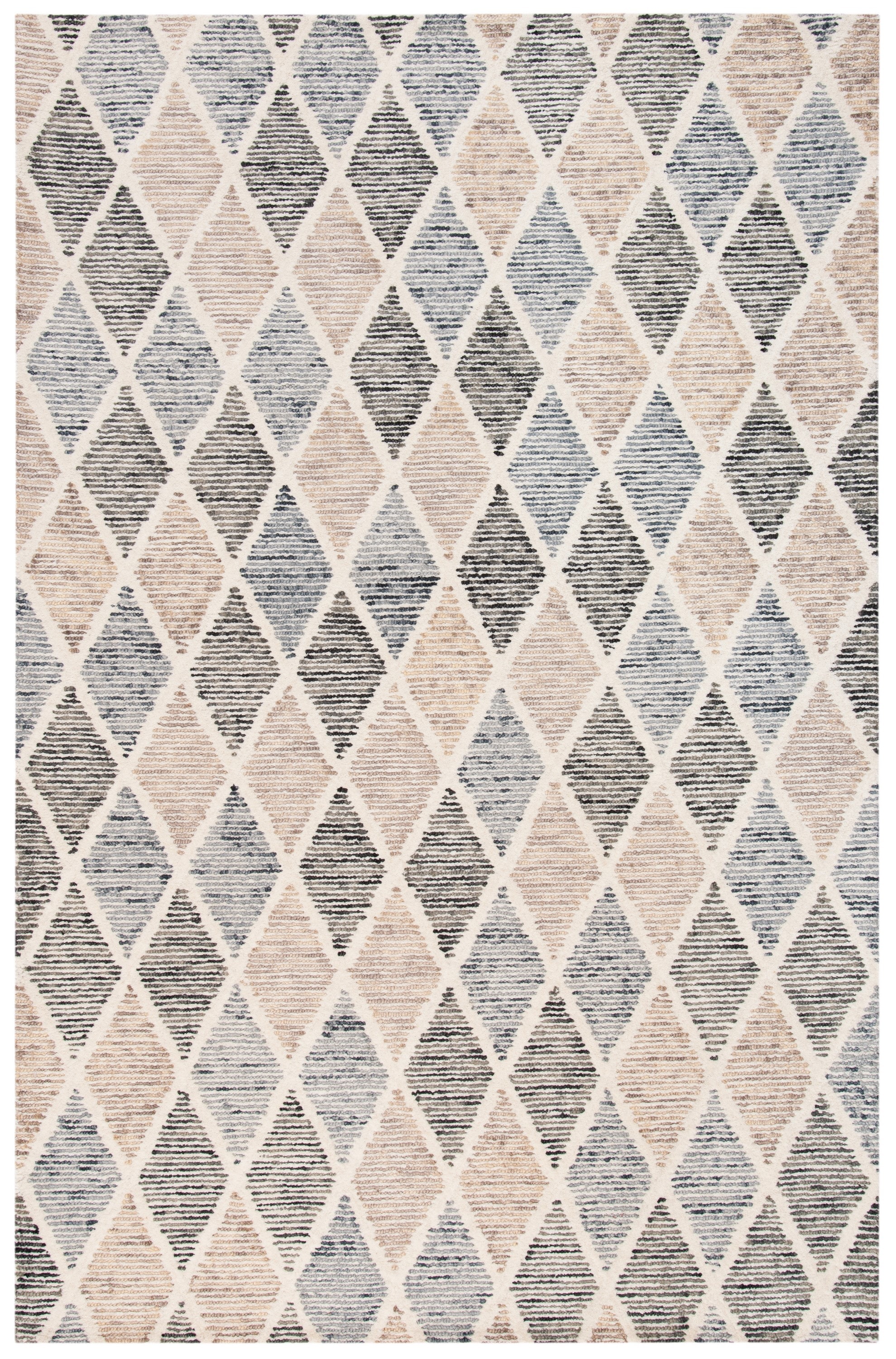 Hand-Tufted Blue Wool Reversible 8' x 10' Area Rug
