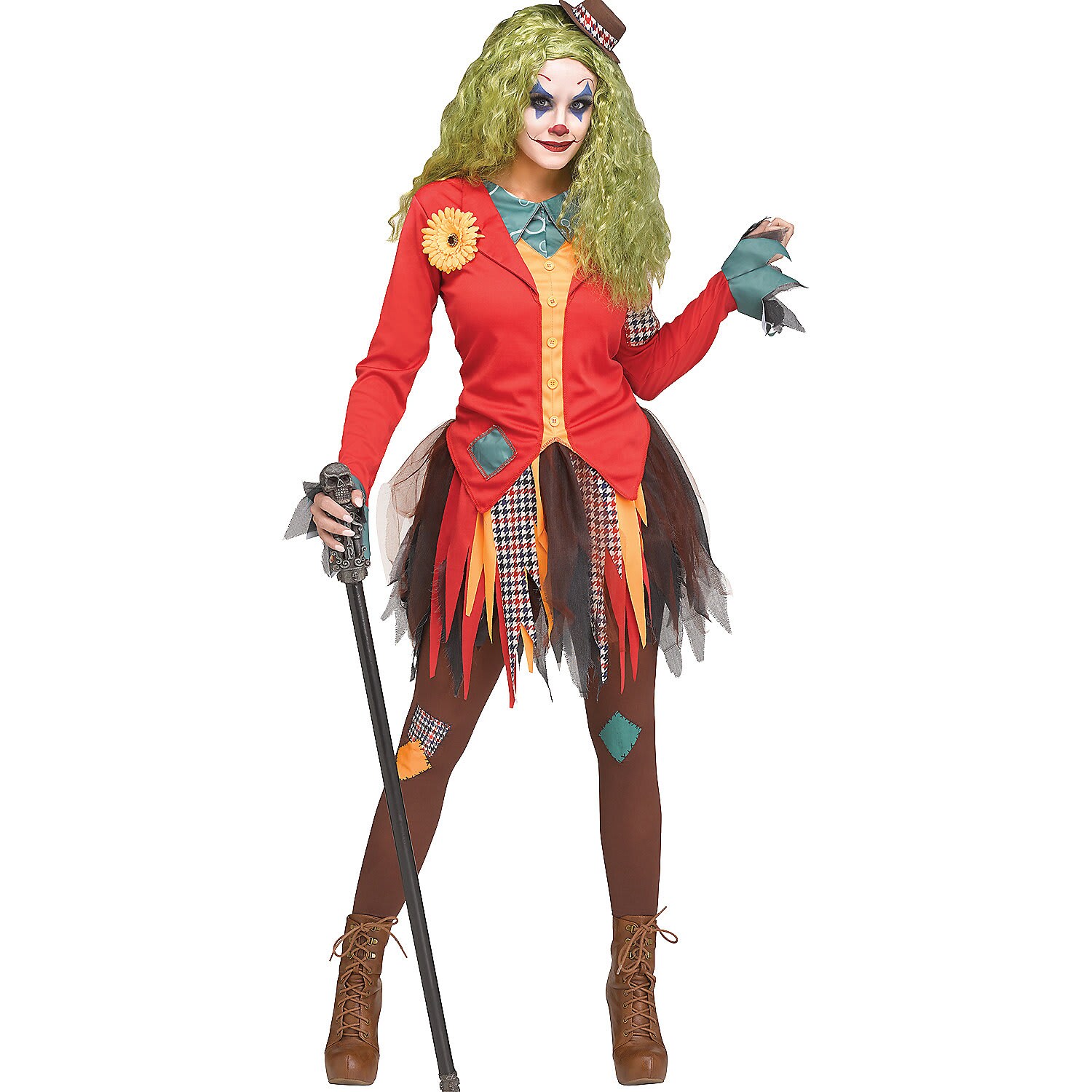 Halloween Express FW117484SD Women's Rowdy Clown Costume – Small/Medium