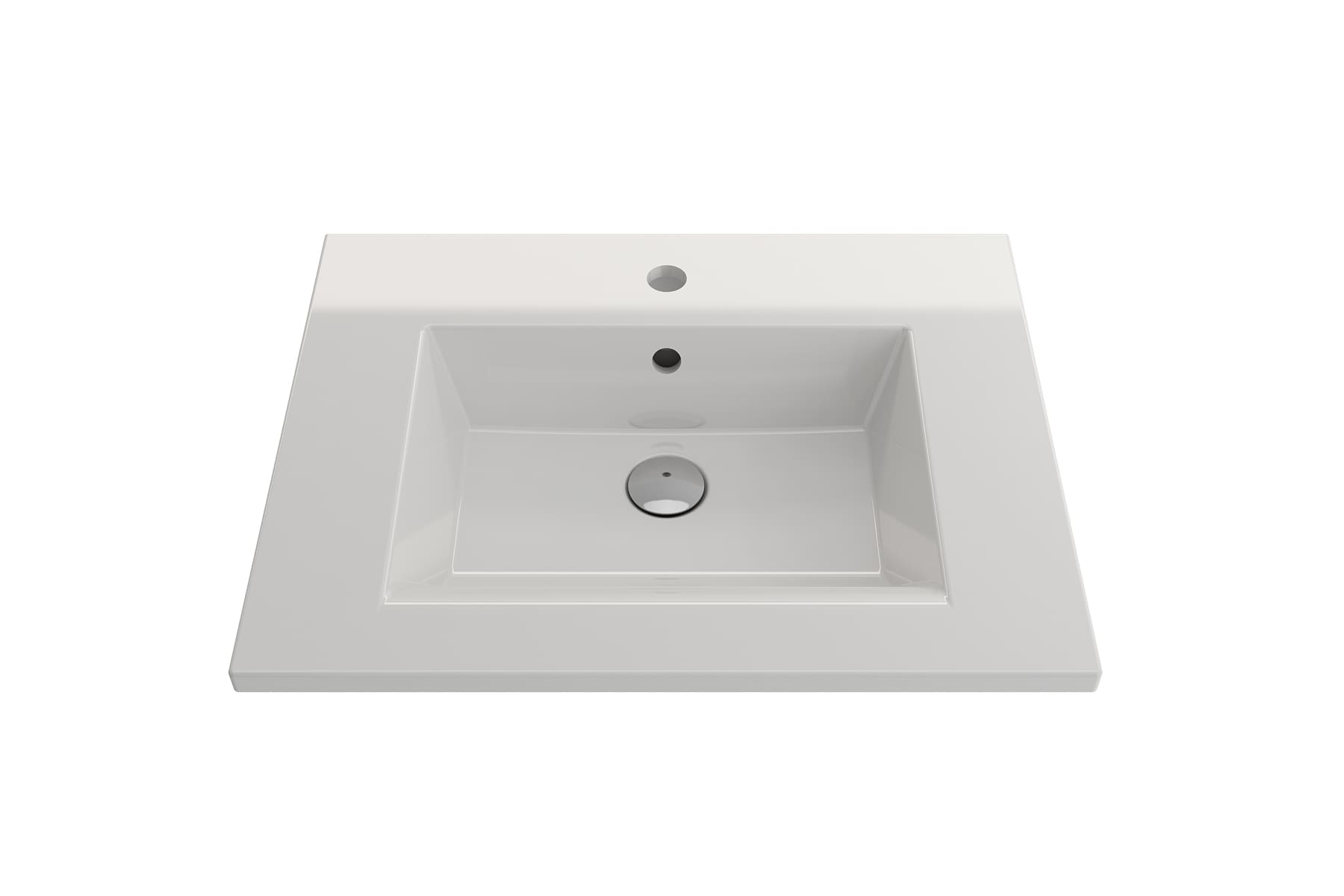 BOCCHI 1161-001-0126 Fire Clay 19-in Wall-mount Rectangular Modern White Bathroom Sink