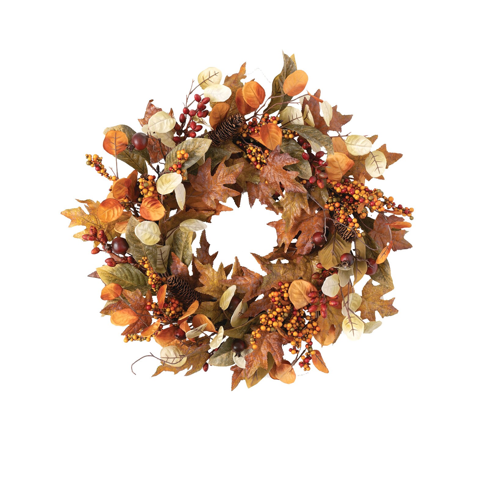 Sullivans 02299WR 2-ft 24-in Leaves Artificial Wreath